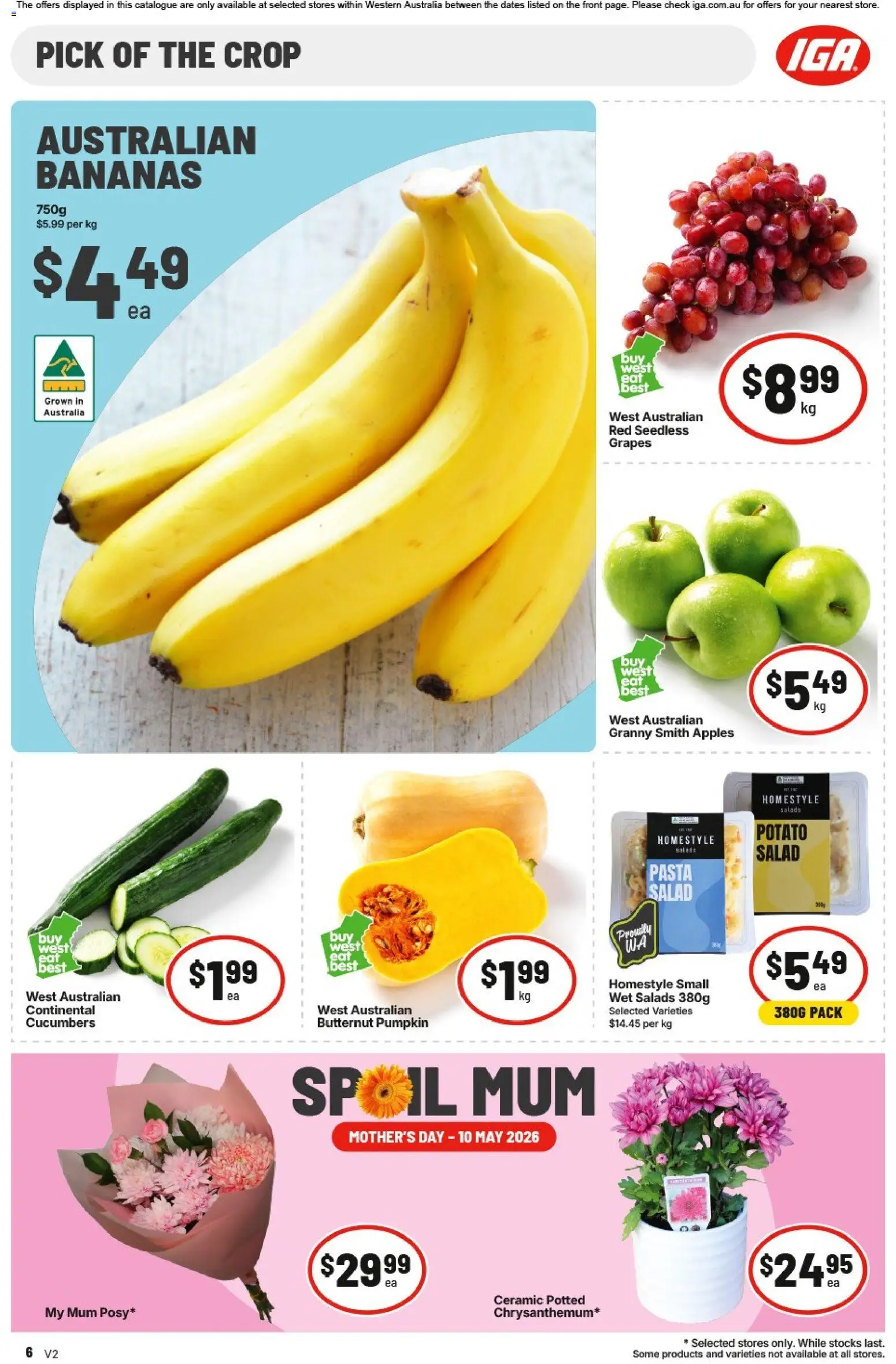 IGA catalogue - valid from 06.05.2026 | Page: 7 | Products: Apples, Bananas, Pasta, Cucumbers