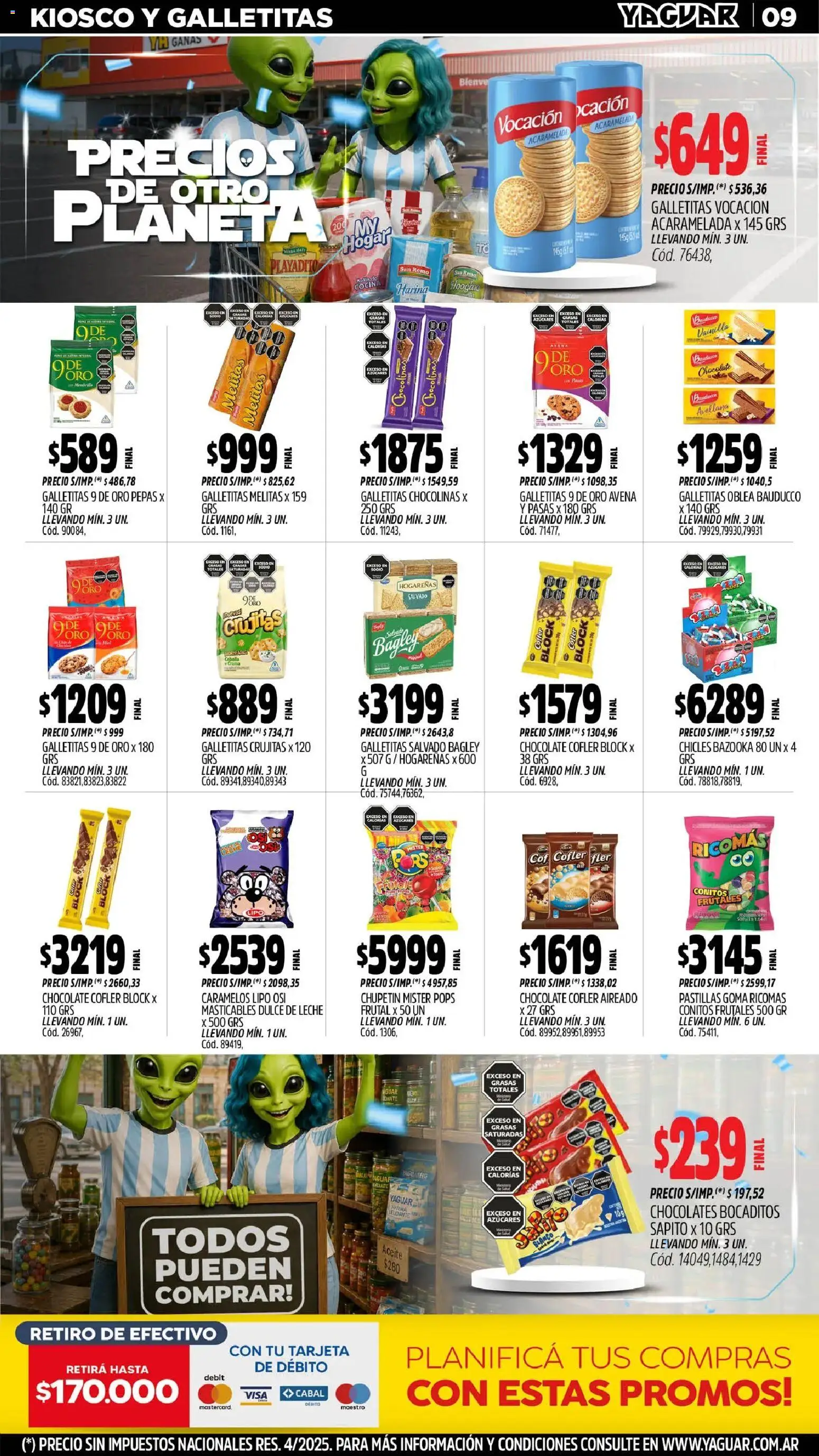 Yaguar catálogo │ válido desde el 29/06/2026 | Página: 11 | Productos: Galletitas, Chicles, Cebolla, Aceite