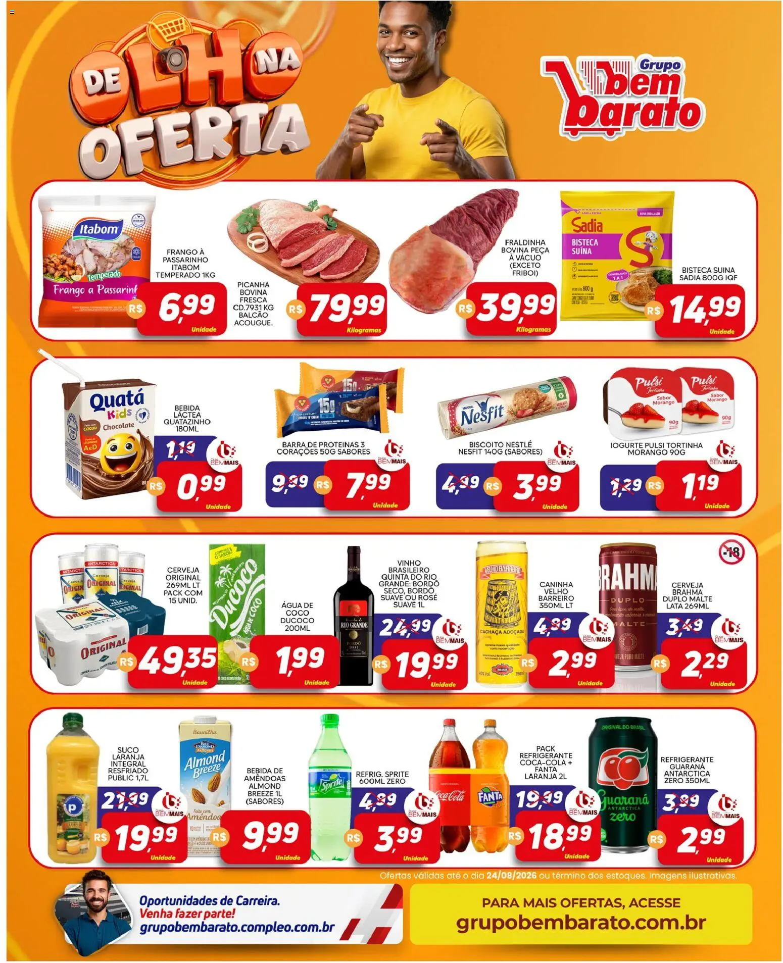 Supermercado Bem Barato Folheto - válido de 18/08/2026 | Página: 3 | Produtos: Pó, Biscoito, Baunilha, Suco