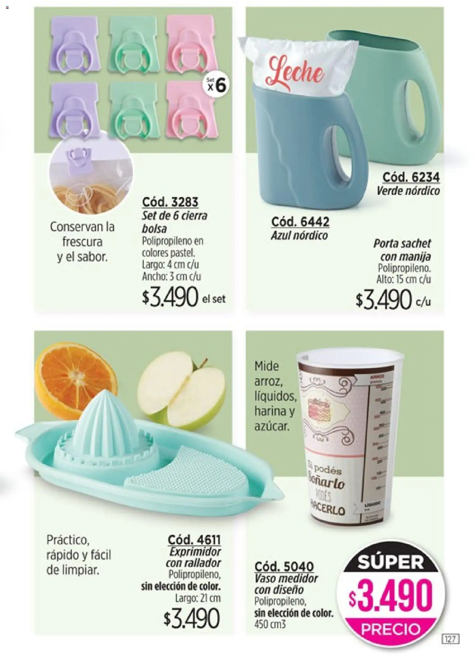 Catálogo Amodil Campaña 4 │ válido desde el 01/03/2026 | Página: 127 | Productos: Bolsa, Rallador, Exprimidor, Vaso medidor