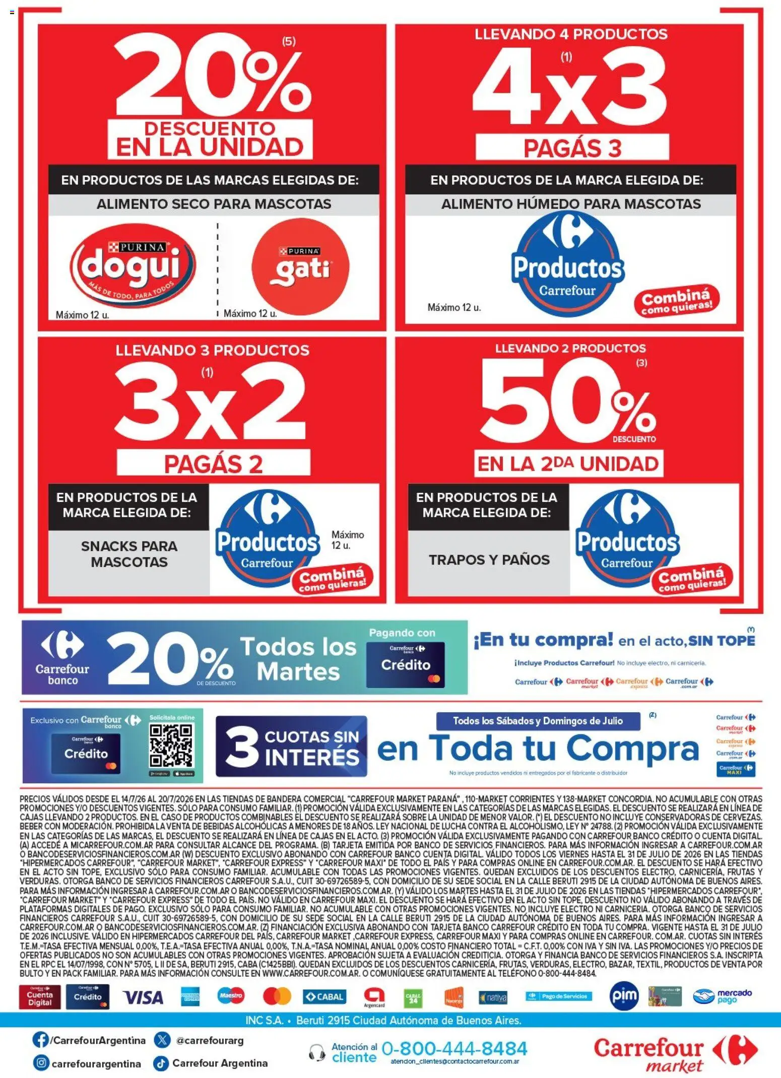 Carrefour Market - Market Paraná Concordia │ válido desde el 14/07/2026 | Página: 7 | Productos: Teléfono, Sobre