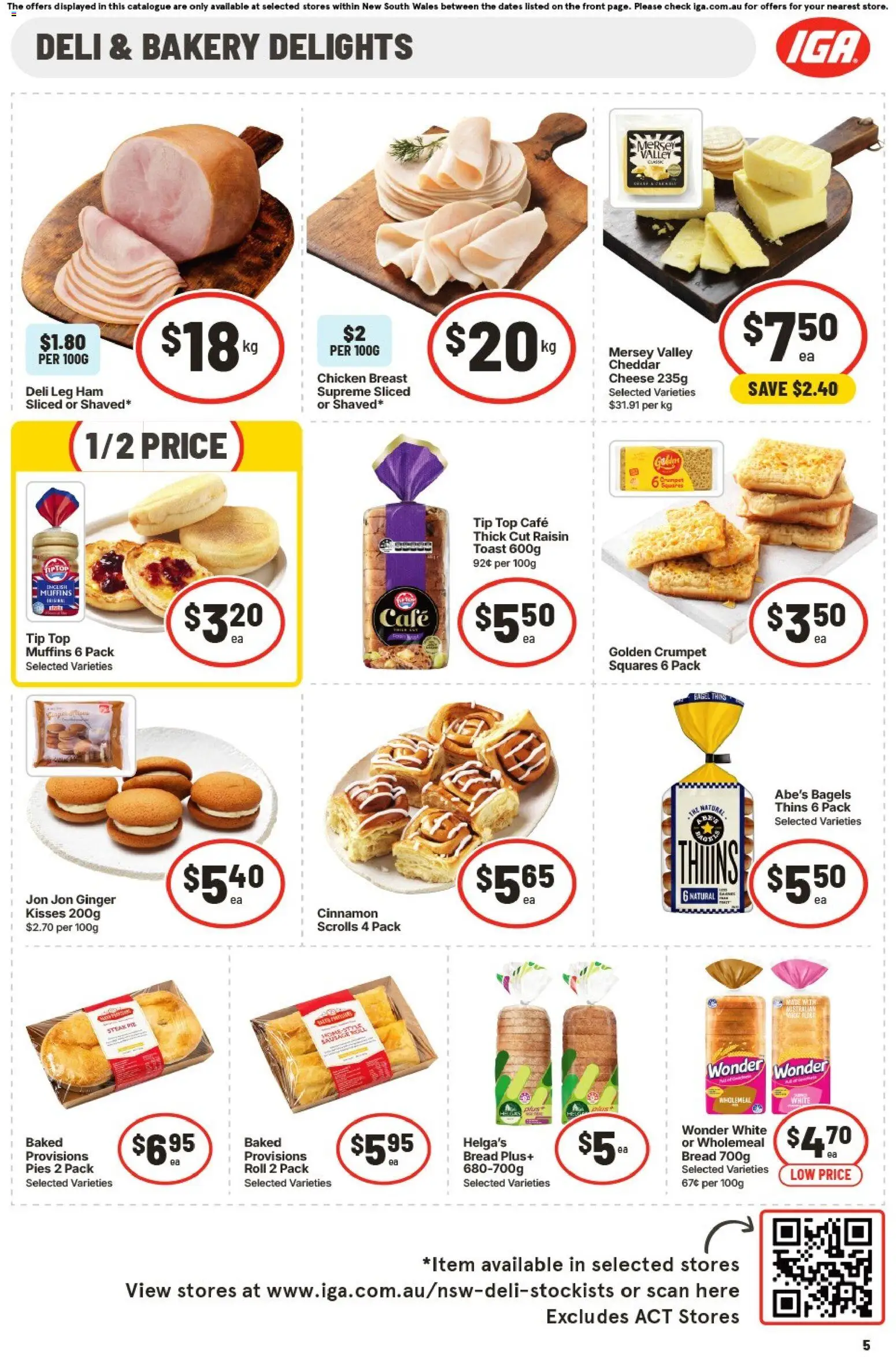 IGA catalogue - valid from 05/08/2026 | Page: 6 | Products: Cheese, Bread, Ham, Pies