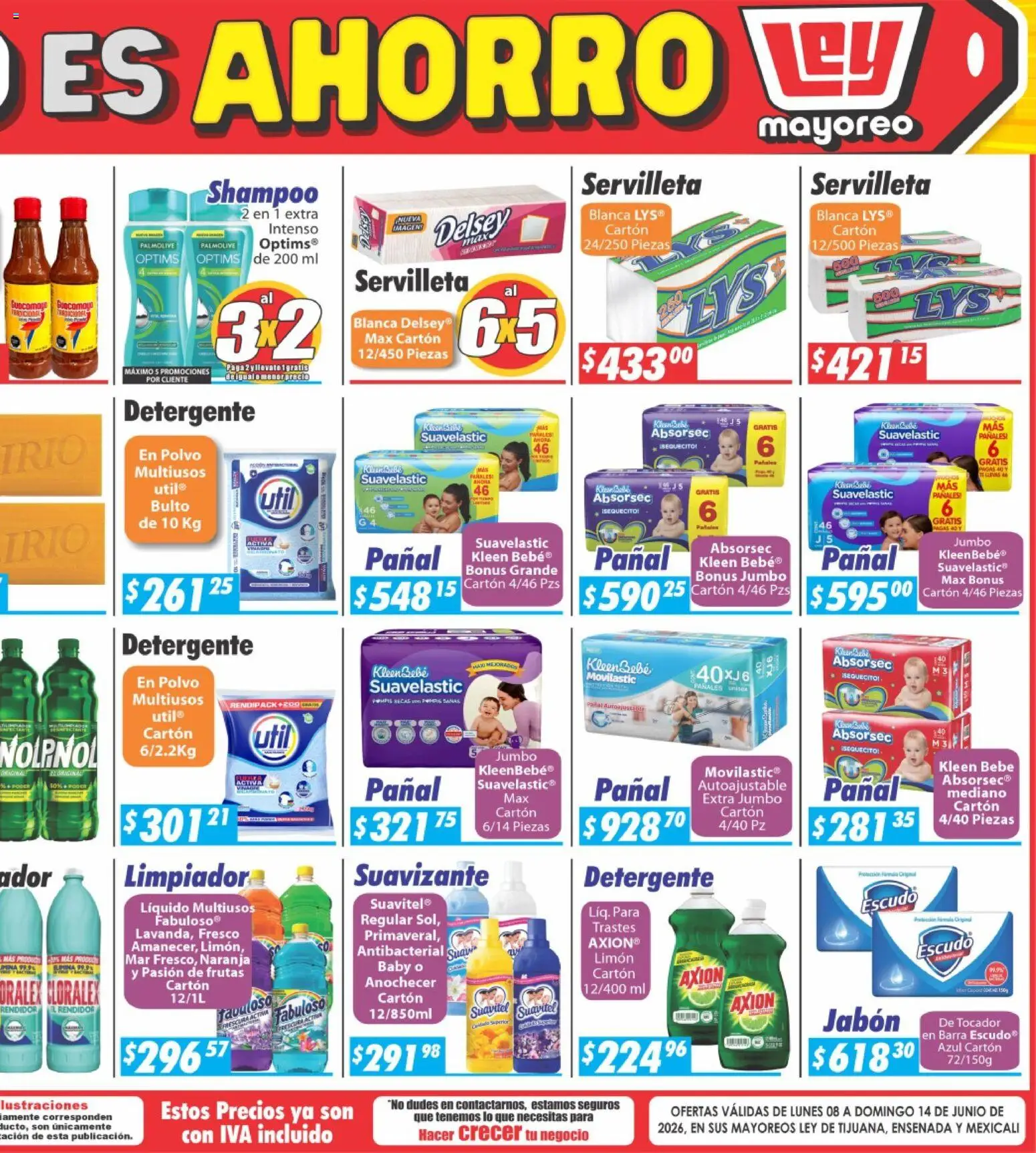 Nuevas ofertas de Casa Ley válidas en toda la República Mexicana desde el 08.06.2026. ¡Encuentra las mejores ofertas en Casa Ley folleto Frontera! | Página: 6 | Productos: Detergente, Limón, Limpiador, Polvo