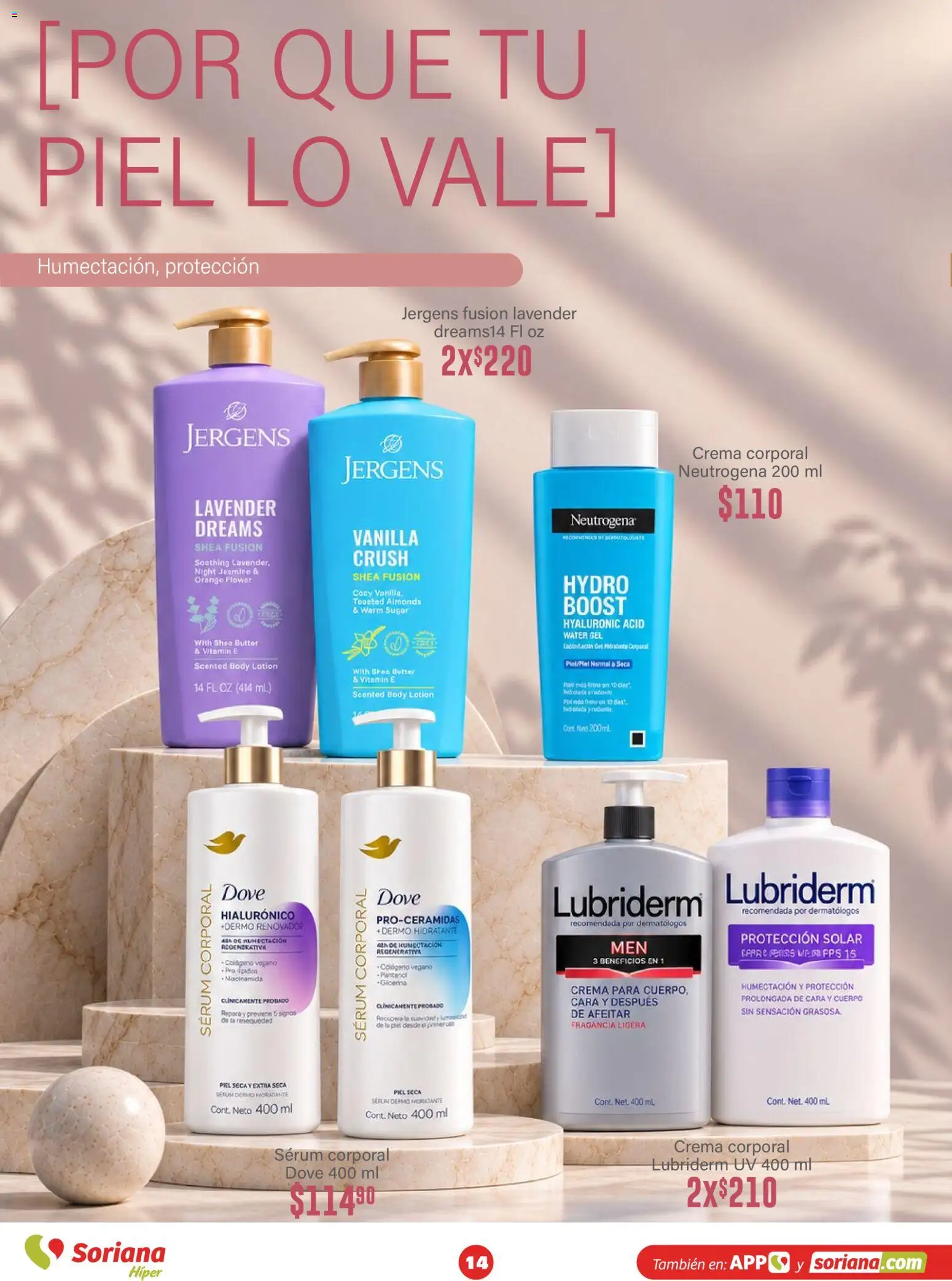 Nuevas ofertas de Soriana válidas en toda la República Mexicana desde el 30/09/2026. ¡Encuentra las mejores ofertas en Soriana Híper - Modo #Glowing! | Página: 14 | Productos: Serum, Crema, Té, Crema corporal