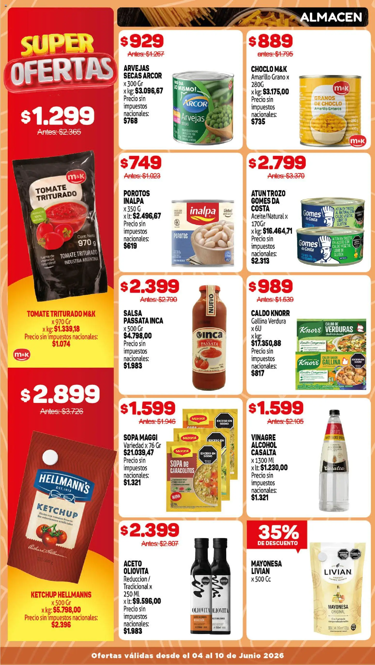 Makro ofertas │ válido desde el 04.06.2026 | Página: 6 | Productos: Choclo, Ketchup, Huevos, Tomates
