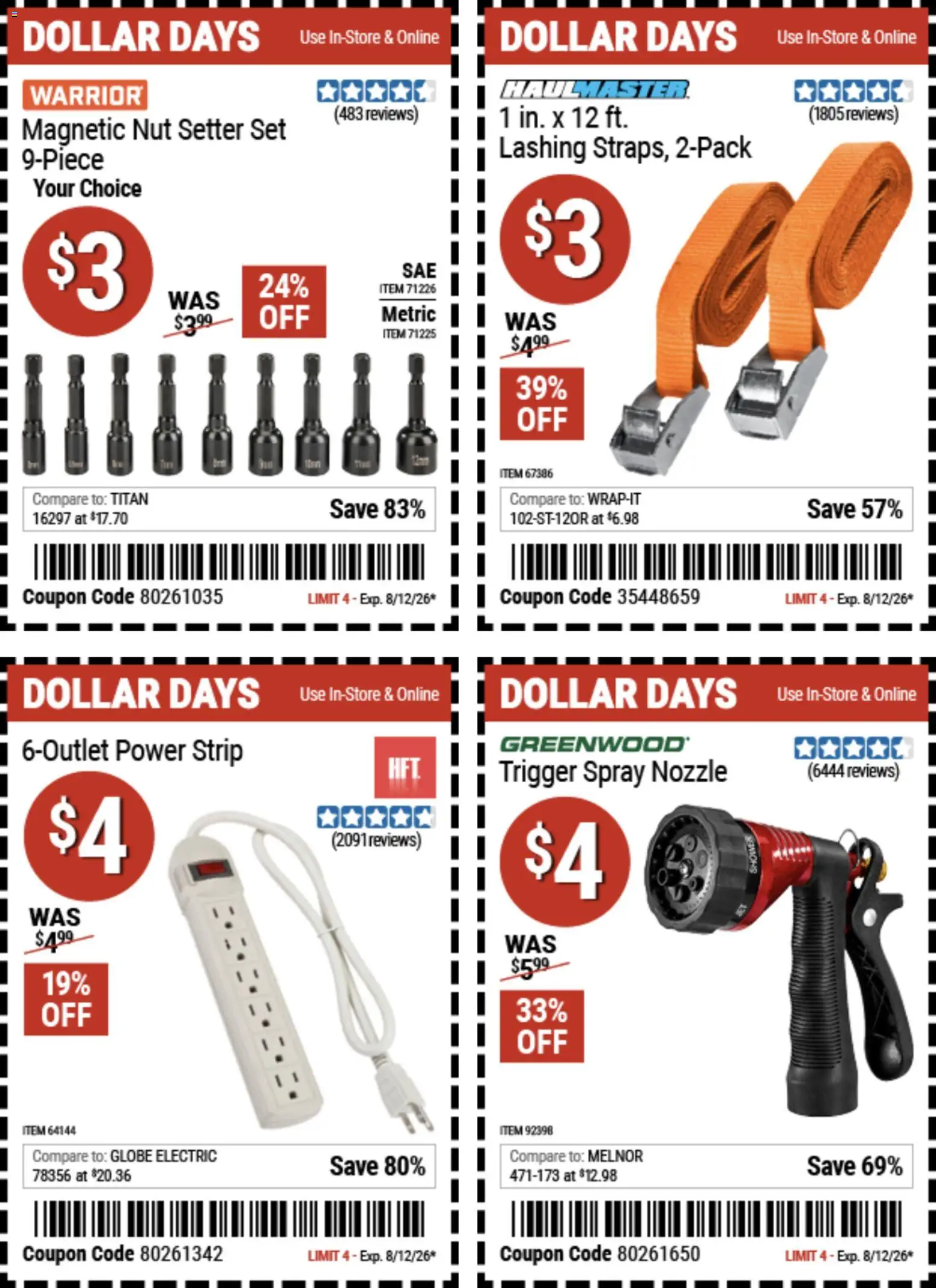 Harbor Freight Dollar Days - valid from 07/30/2026 | Page: 3 | Products: Nut Setter