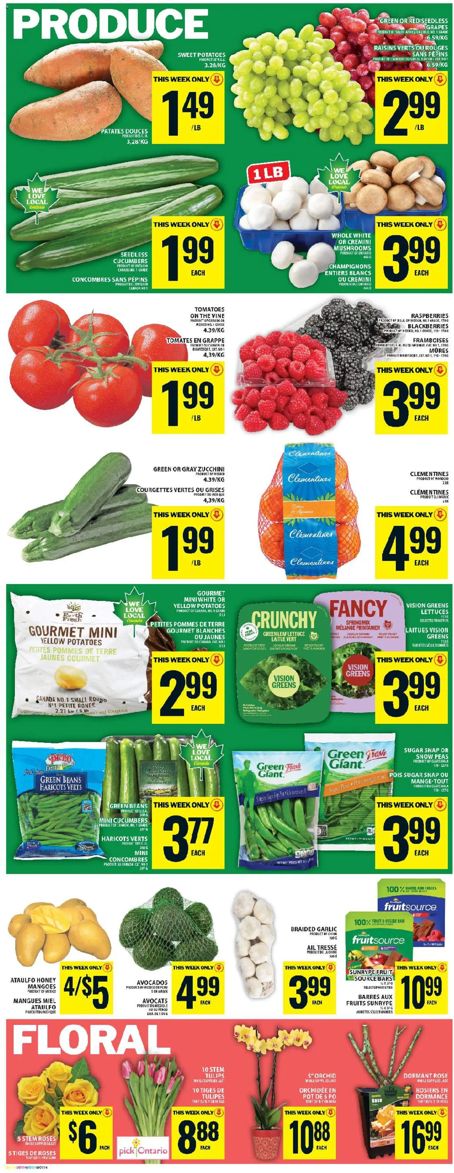 Food Basics flyer valid from 16.04.2026 | Page: 6 | Products: Cucumbers, Potatoes, Tomatoes