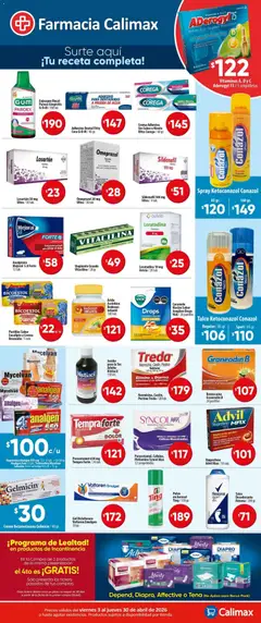 Vista previa de Calimax folleto Farmacia, nuevo folleto de la tienda, válido en México a partir del 03.04.2026