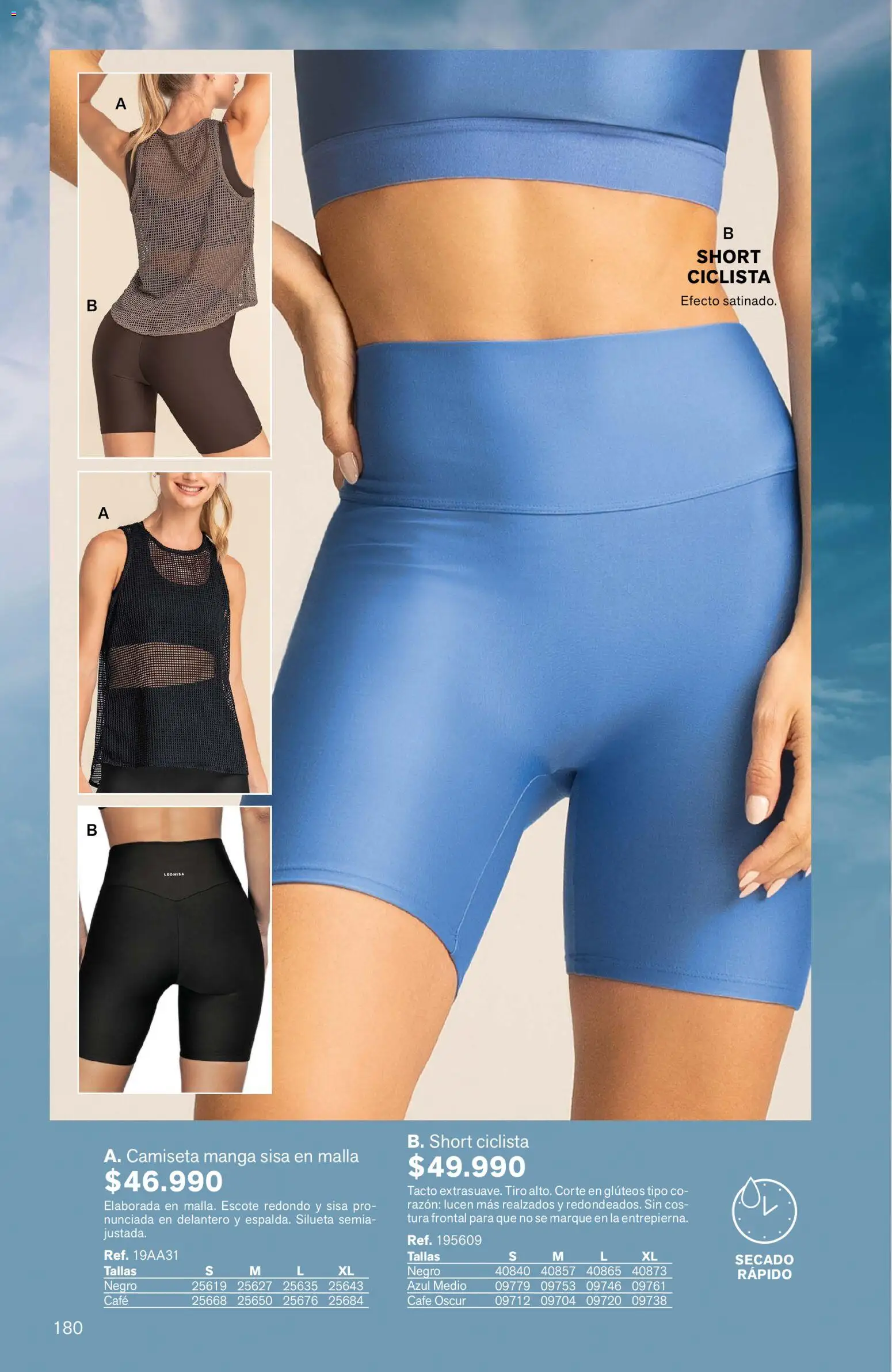 Leonisa revista - valida desde el 11/09/2026 | Página: 180 | Productos: Short, Camiseta, Camiseta manga sisa, Café