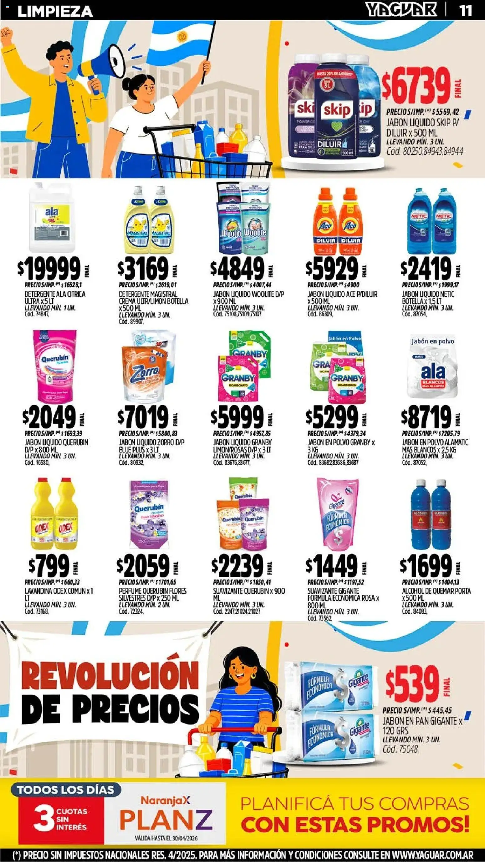 Yaguar - Oferta Semanal San Juan │ válido desde el 25.05.2026 | Página: 11 | Productos: Jabón líquido, Pan, Suavizante, Crema