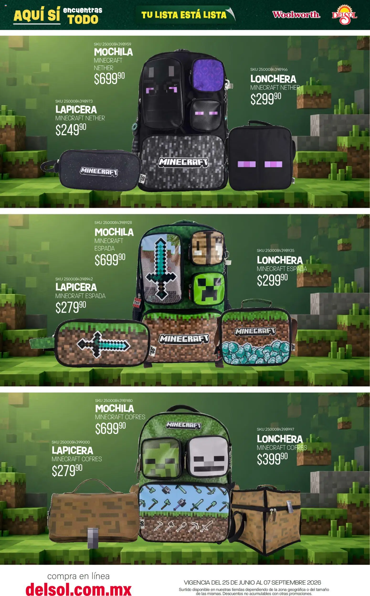 Nuevas ofertas de Del Sol y Woolworth válidas en toda la República Mexicana desde el 25/06/2026. ¡Encuentra las mejores ofertas en Del Sol y Woolworth catálogo Back To School! | Página: 43 | Productos: Mochila