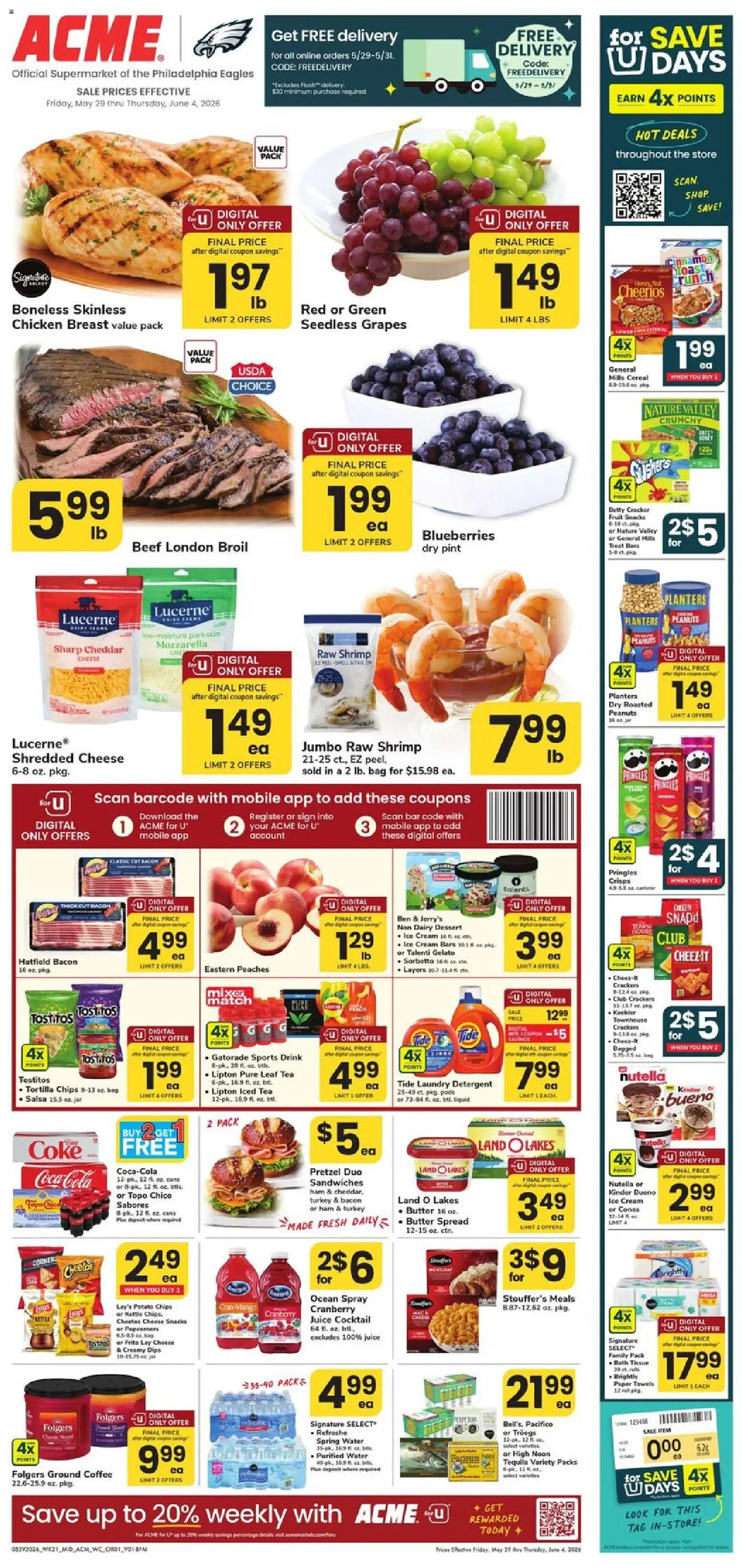 Acme Weekly Ad - PA - valid from 29.05.2026 | Page: 1 | Products: Detergent, Water, Grapes, Bag
