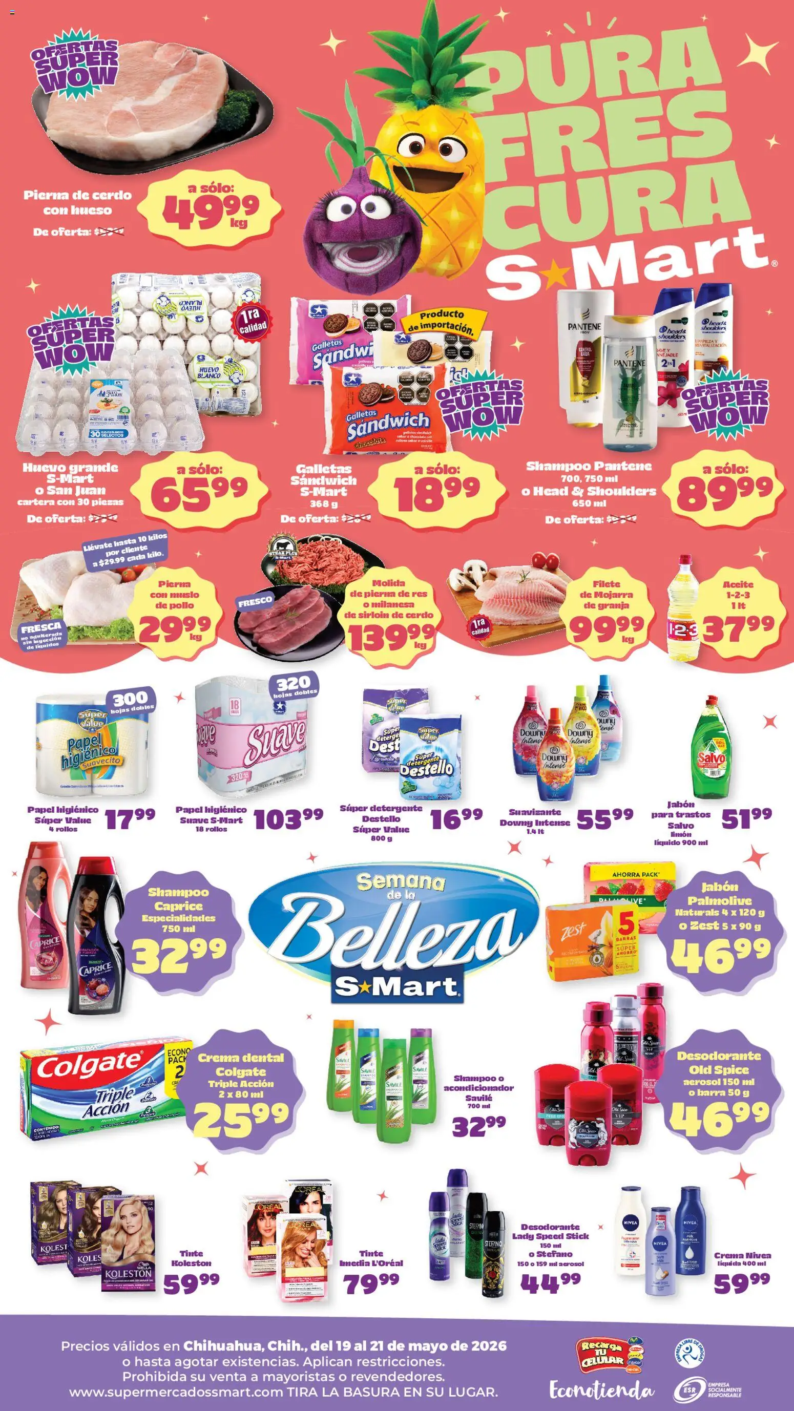 Nuevas ofertas de S-Mart válidas en toda la República Mexicana desde el 19.05.2026. ¡Encuentra las mejores ofertas en S-Mart folleto Chihuahua! | Página: 2 | Productos: Desodorante, Detergente, Papel higiénico, Jabón