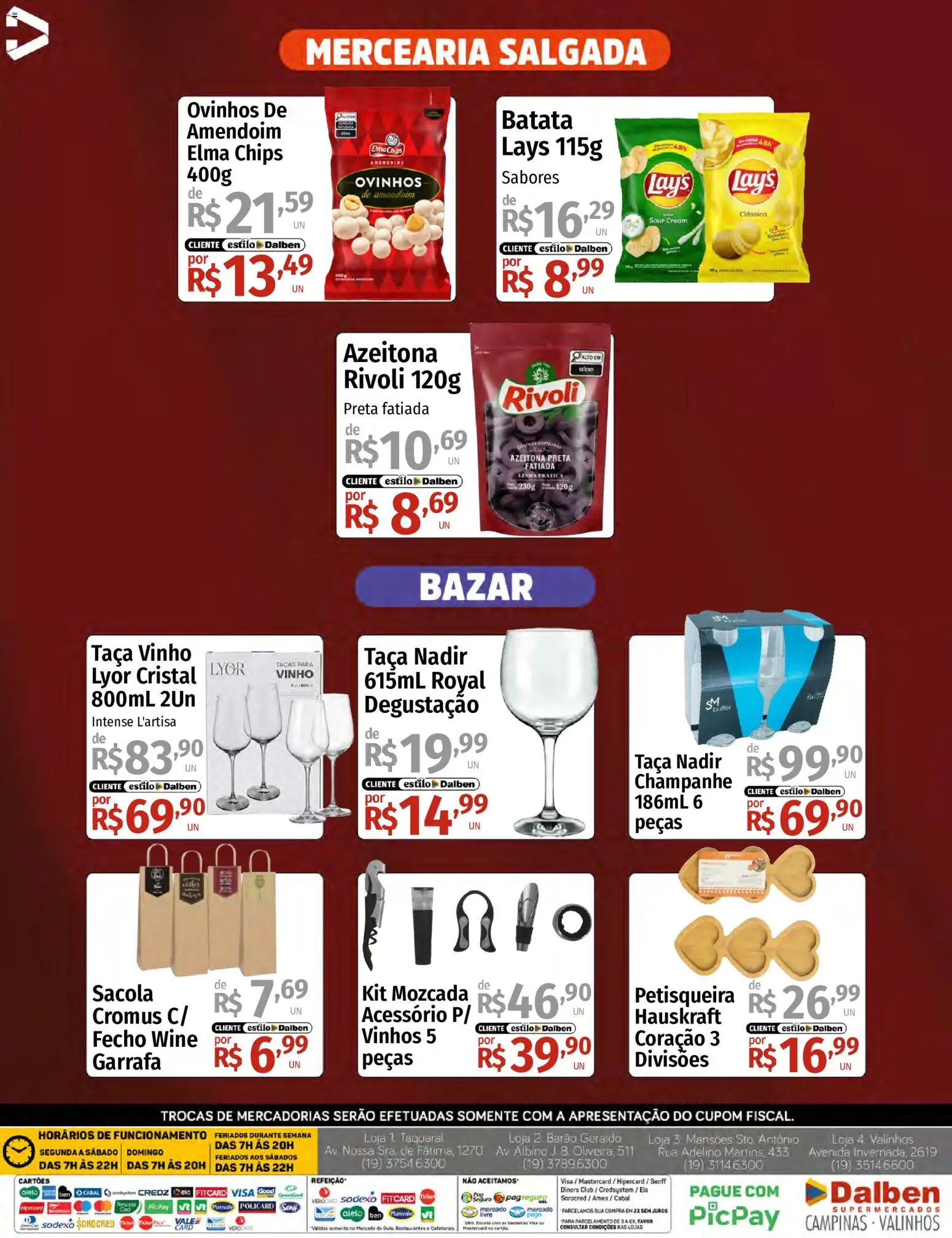 Supermercado Dalben Folheto - válido de 17/07/2026 | Página: 5 | Produtos: Amendoim, Hauskraft, Taças, Batata
