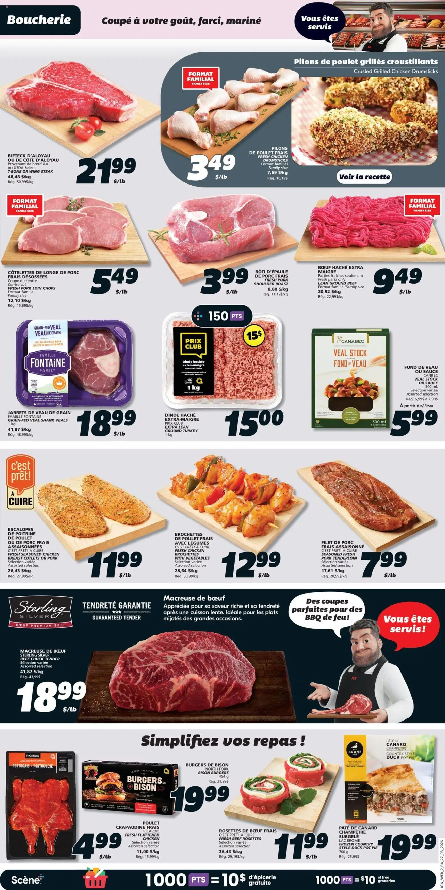 IGA flyer valid from Aug 27, 2026 | Page: 6 | Products: Breast cutlets, Drumsticks, Chicken drumsticks, Pork