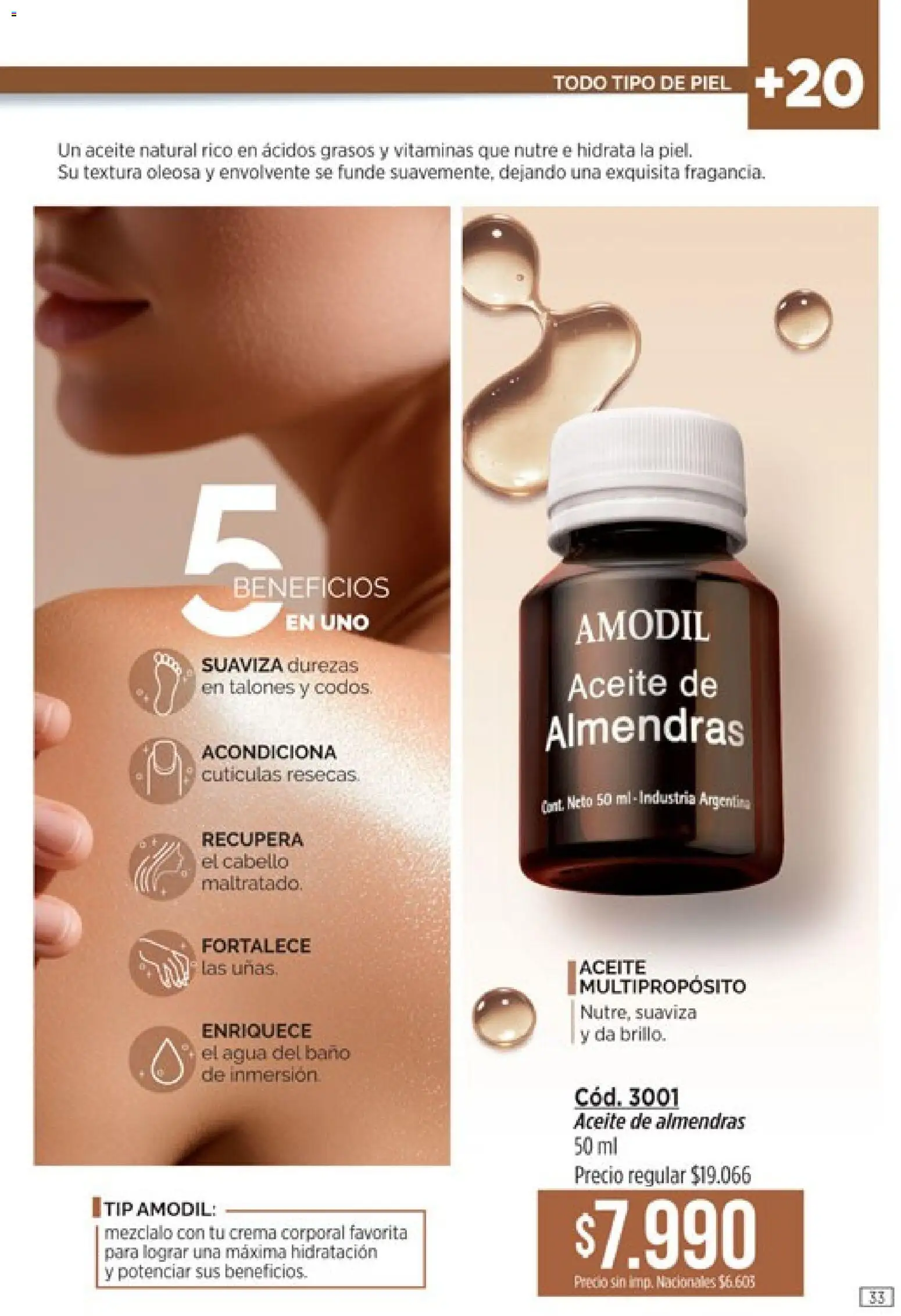 Catálogo Amodil Campaña 16 │ válido desde el 19/09/2026 | Página: 33 | Productos: Vitaminas, Almendras, Baño, Agua