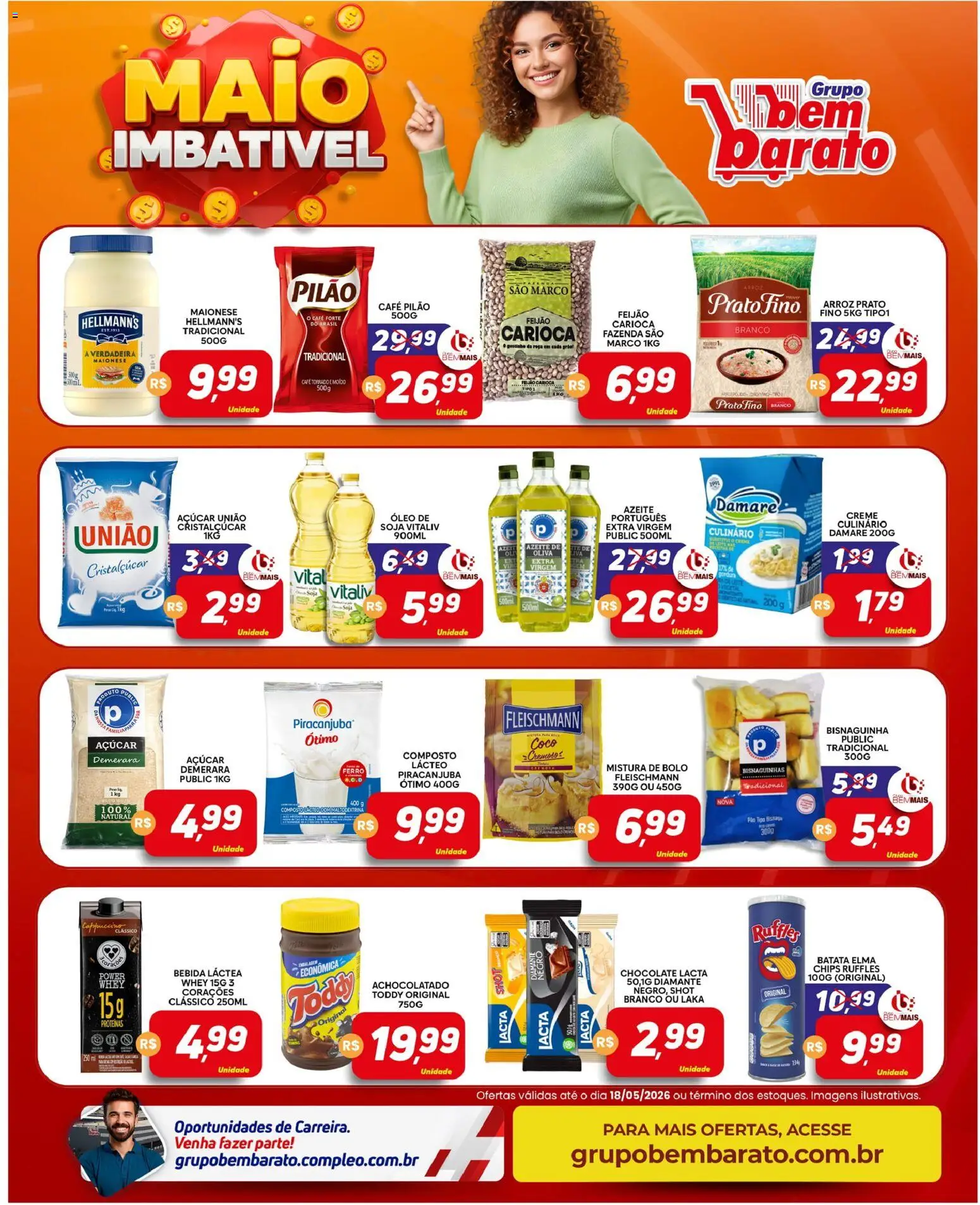 Supermercado Bem Barato Folheto - válido de 12.05.2026 | Página: 3 | Produtos: Achocolatado, Pão, Chocolate, Creme