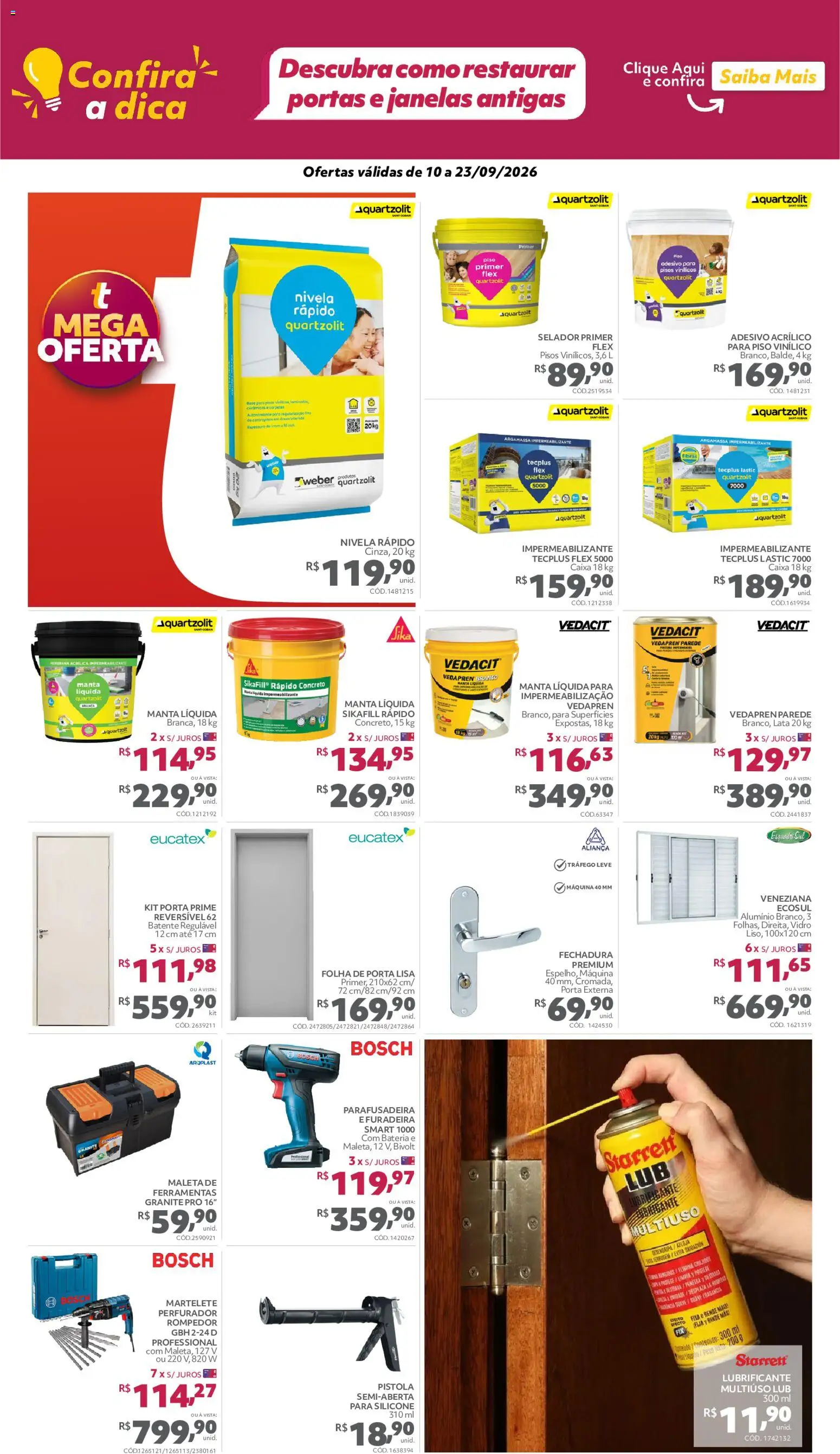 Telhanorte Folheto - válido de 10/09/2026 | Página: 5 | Produtos: Argamassa, Piso, Fechadura, Primer