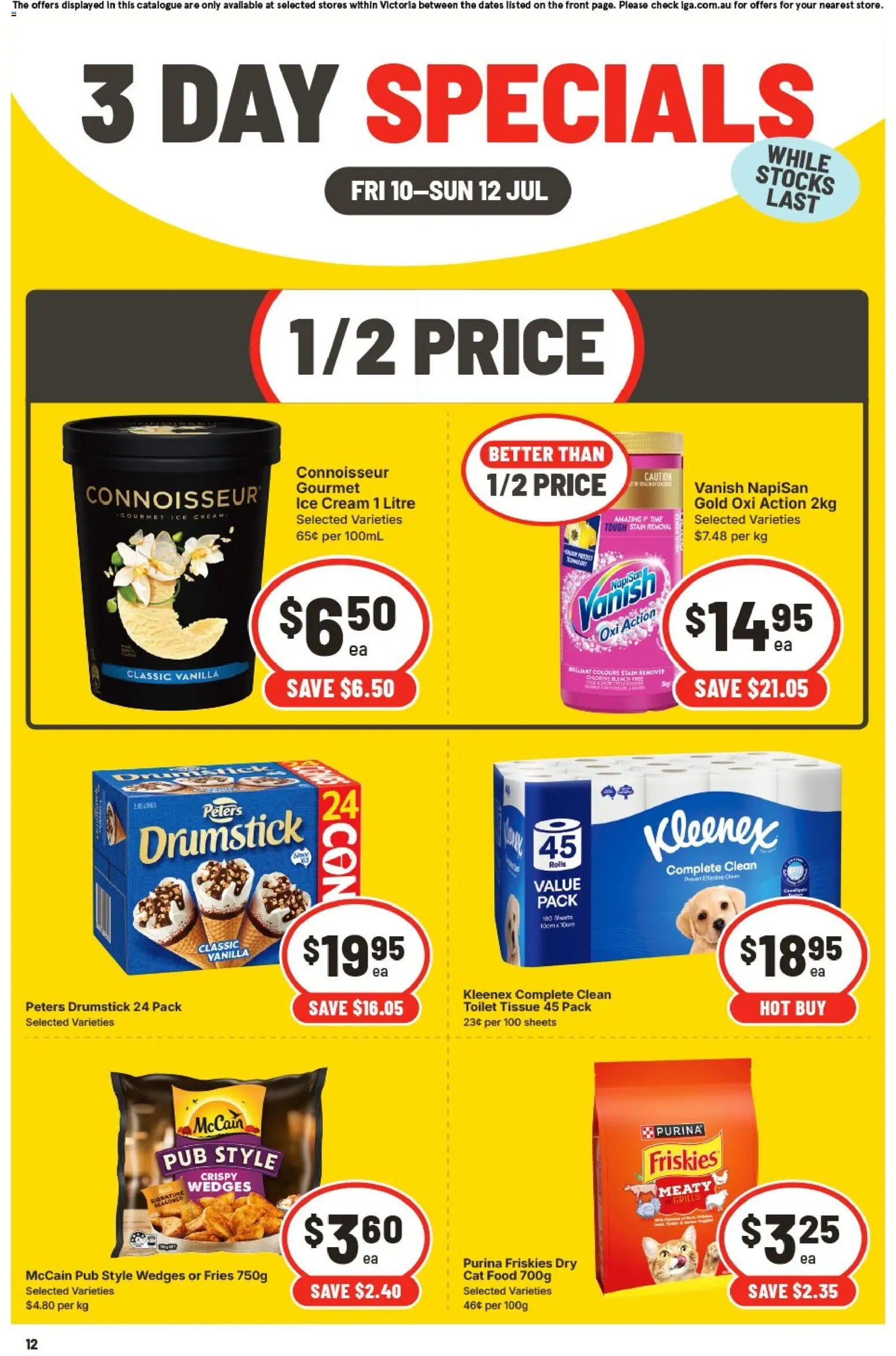 IGA catalogue - valid from 10/07/2026 | Page: 3 | Products: Toilet, Stain remover, Cream, Ice cream