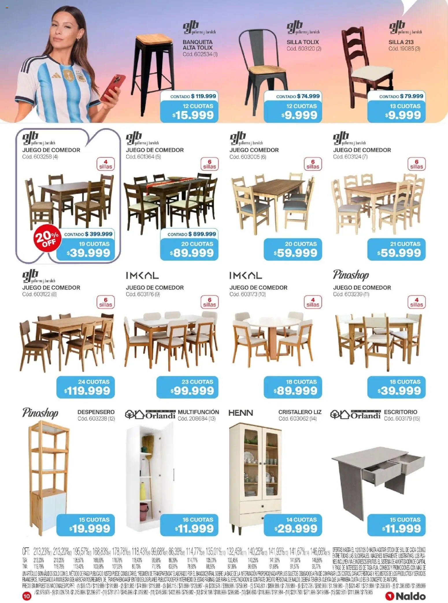 Naldo - Catálogo │ válido desde el 01/07/2026 | Página: 10 | Productos: Juego de comedor, Despensero, Sobre, Silla