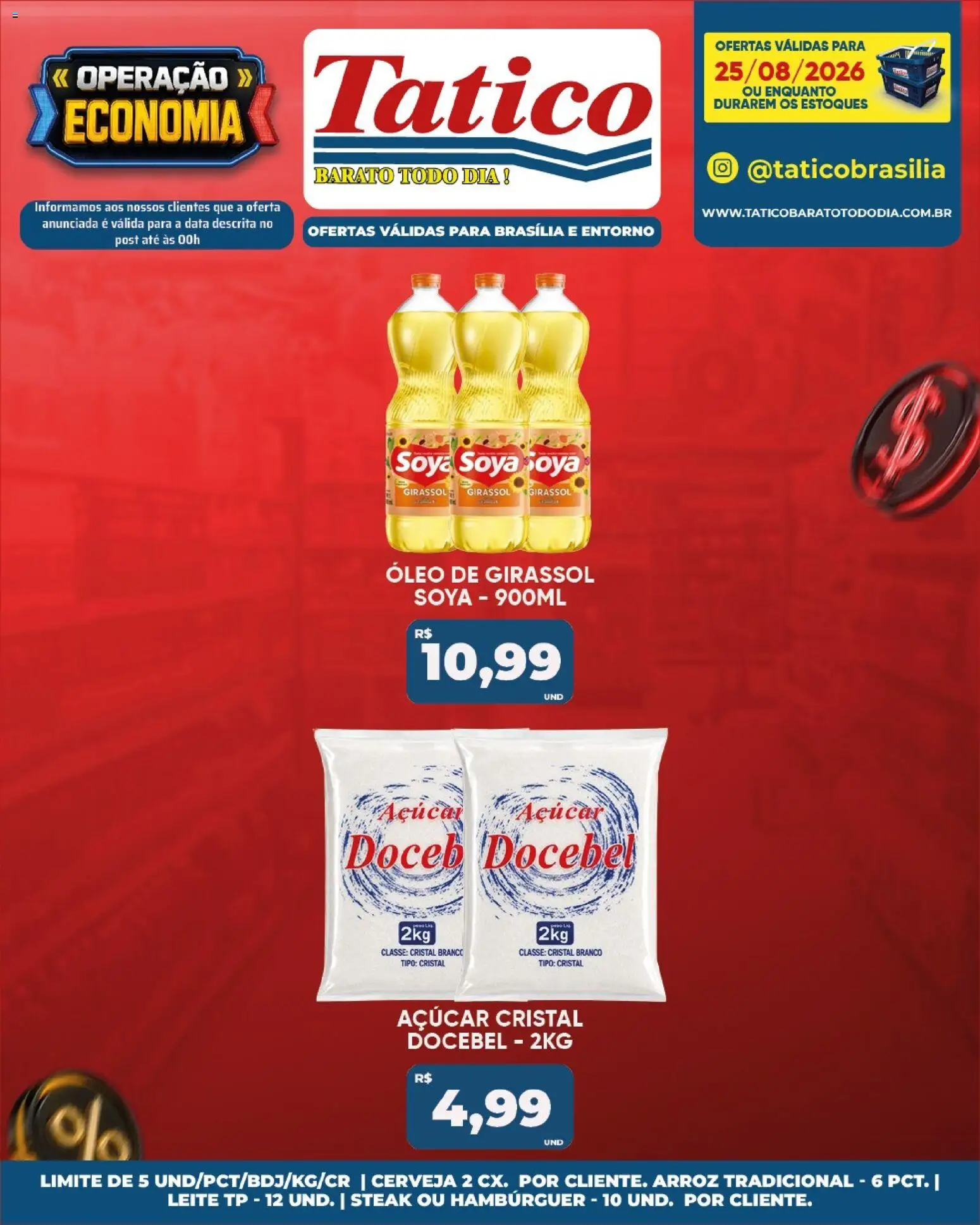 Tatico Folheto - válido de 25/08/2026 | Página: 16 | Produtos: Steak, Leite, Cerveja, Arroz