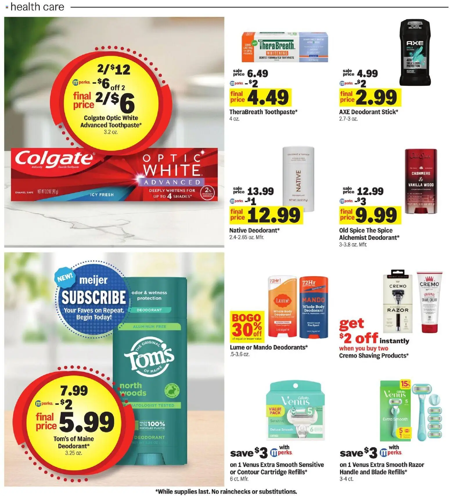 Meijer Weekly Ad - valid from 09/09/2026 | Page: 26 | Products: Axe, Safe, Deodorant, Cream