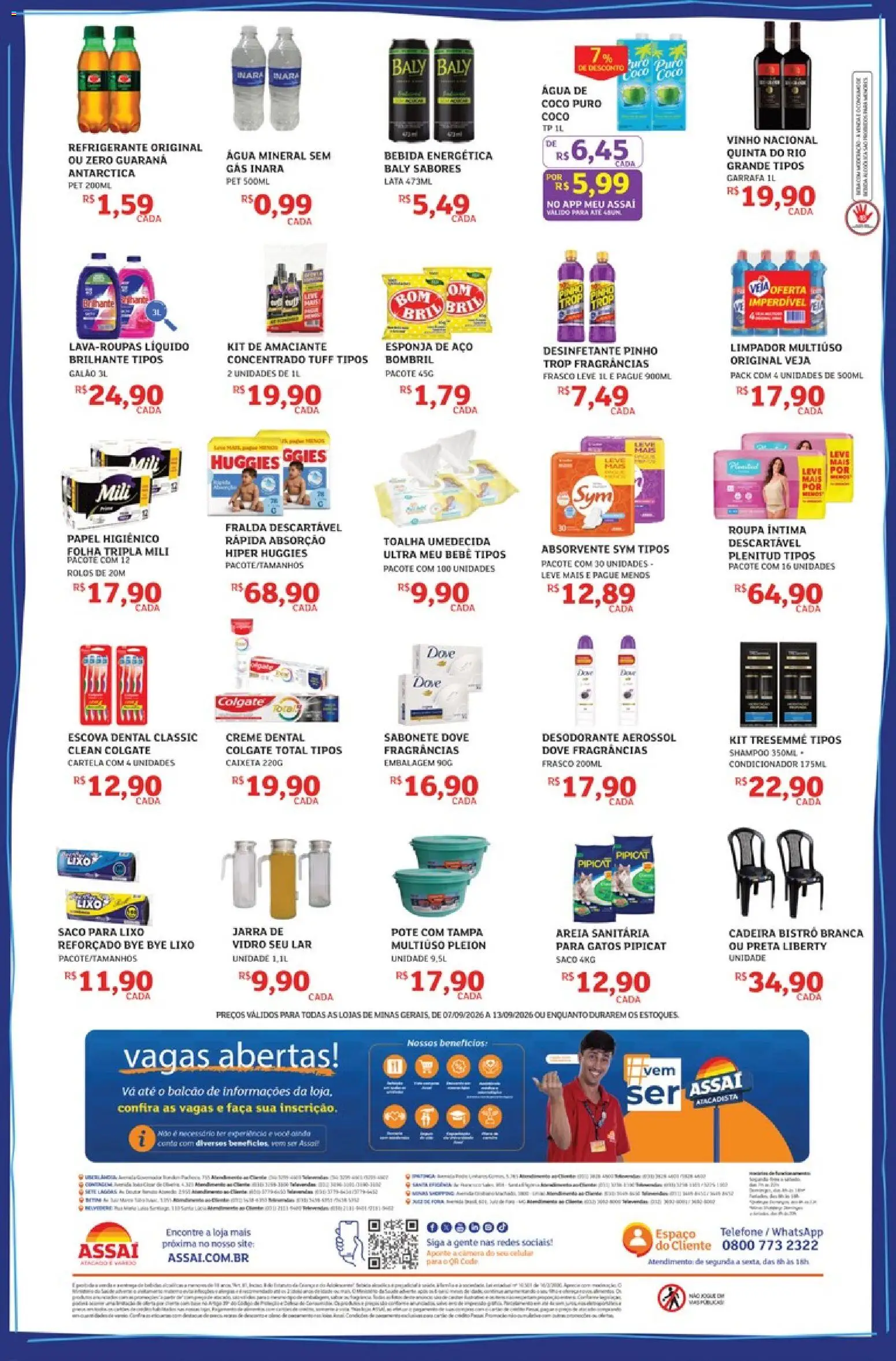 Assaí Atacadista Folheto - válido de 07/09/2026 | Página: 4 | Produtos: Saco para lixo, Água, Telefone, Dove