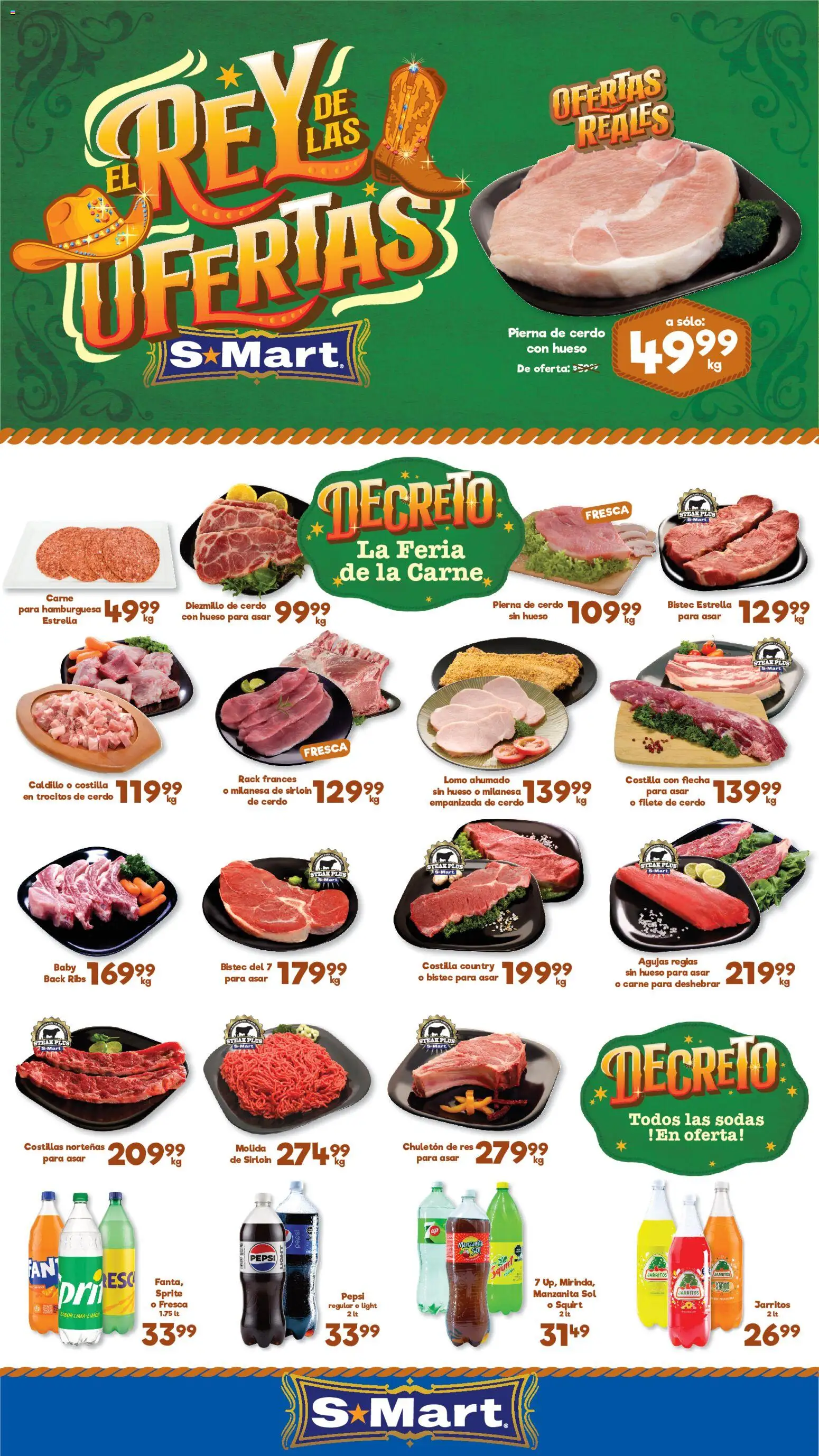 Nuevas ofertas de S-Mart válidas en toda la República Mexicana desde el 09.06.2026. ¡Encuentra las mejores ofertas en S-Mart folleto Ofertas de feria Monterrey! | Página: 1 | Productos: Milanesa, Cerdo, Res