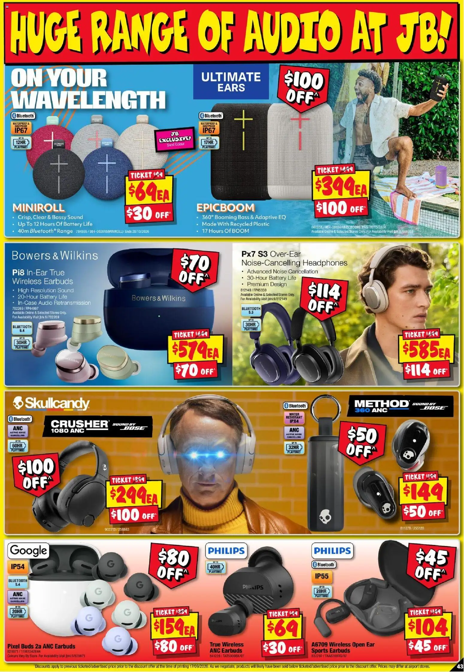 JB Hi-Fi catalogue - valid from 24/09/2026 | Page: 43 | Products: Battery, Water, Audio, Headphones