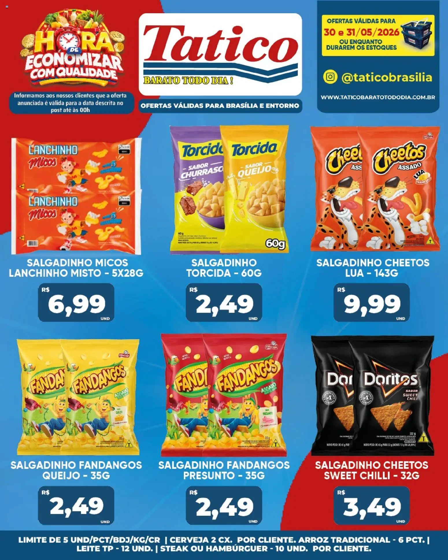 Tatico Folheto - válido de 30.05.2026 | Página: 23 | Produtos: Leite, Queijo, Arroz, Hambúrguer