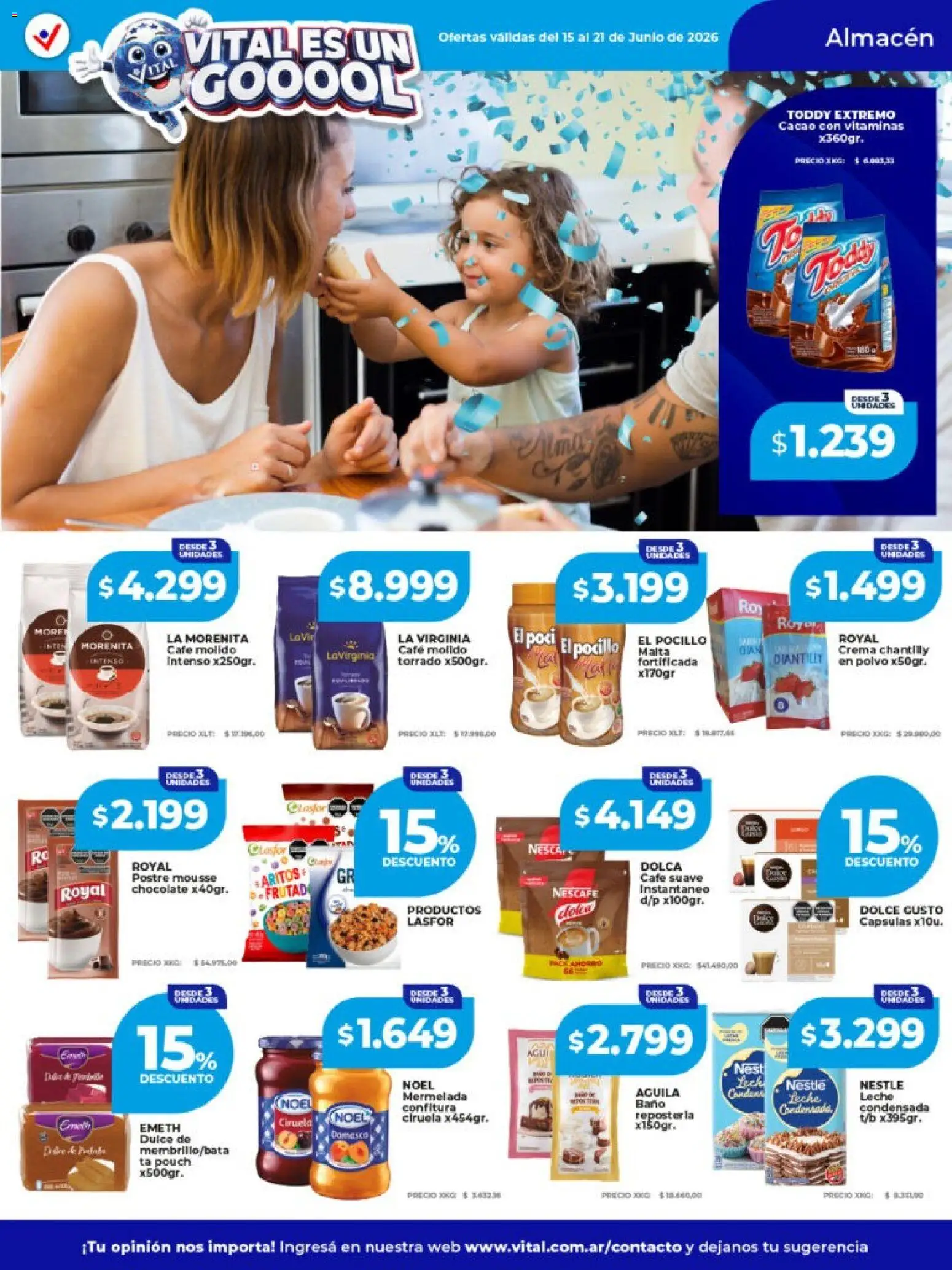 Vital - Ofertas │ válido desde el 15.06.2026 | Página: 15 | Productos: Pocillo, Mermelada, Cacao, Crema