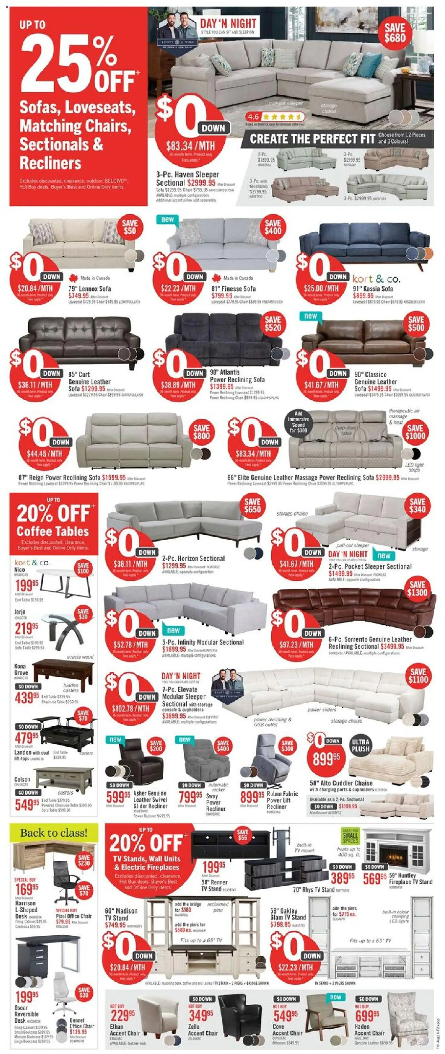 The Brick flyer valid from Aug 13, 2026 | Page: 3 | Products: LED light, Sofa, Chair, Cabinet