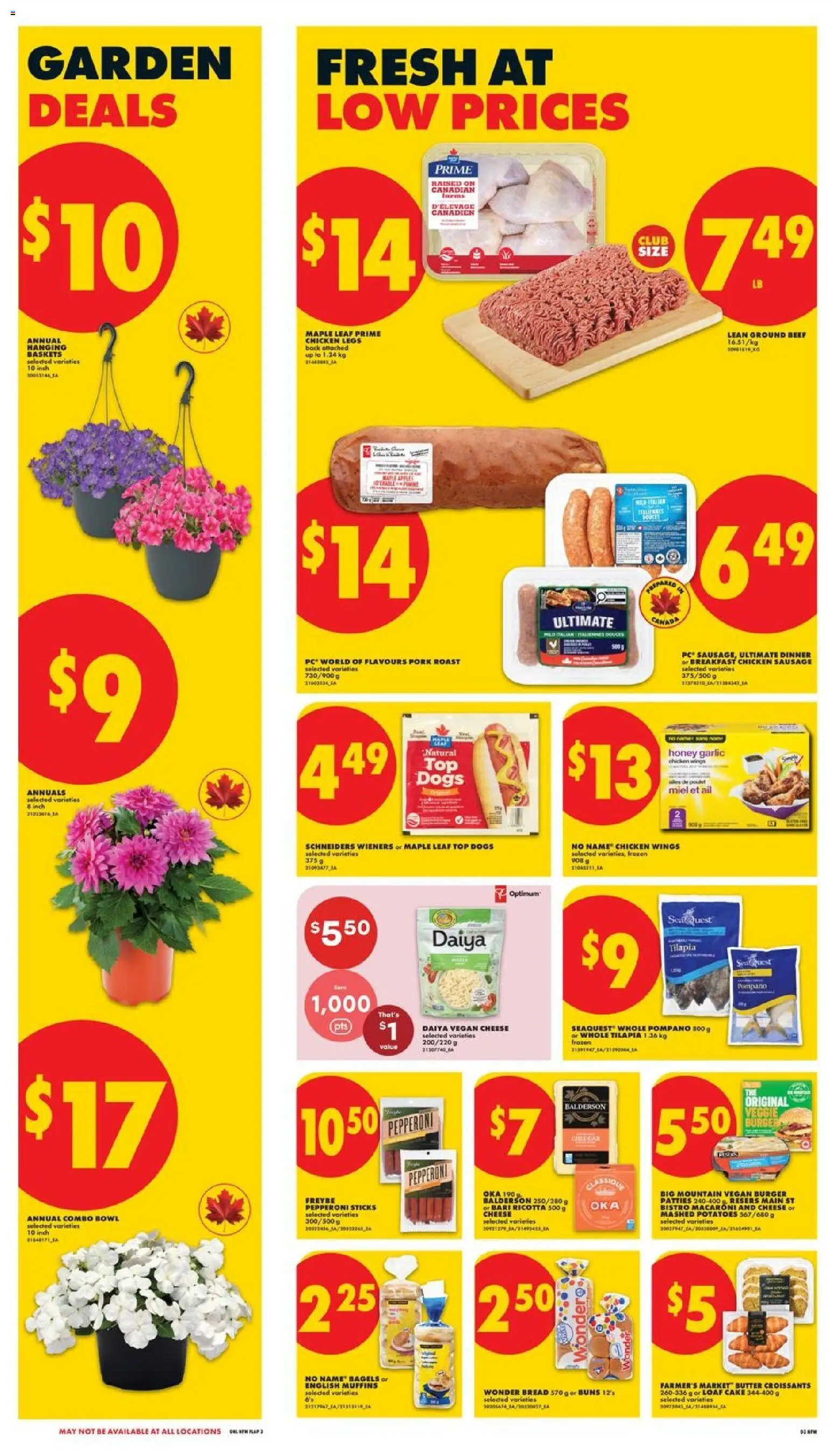 No Frills flyer valid from 07.05.2026 | Page: 3 | Products: Beef, Chicken wings, Basket, Butter