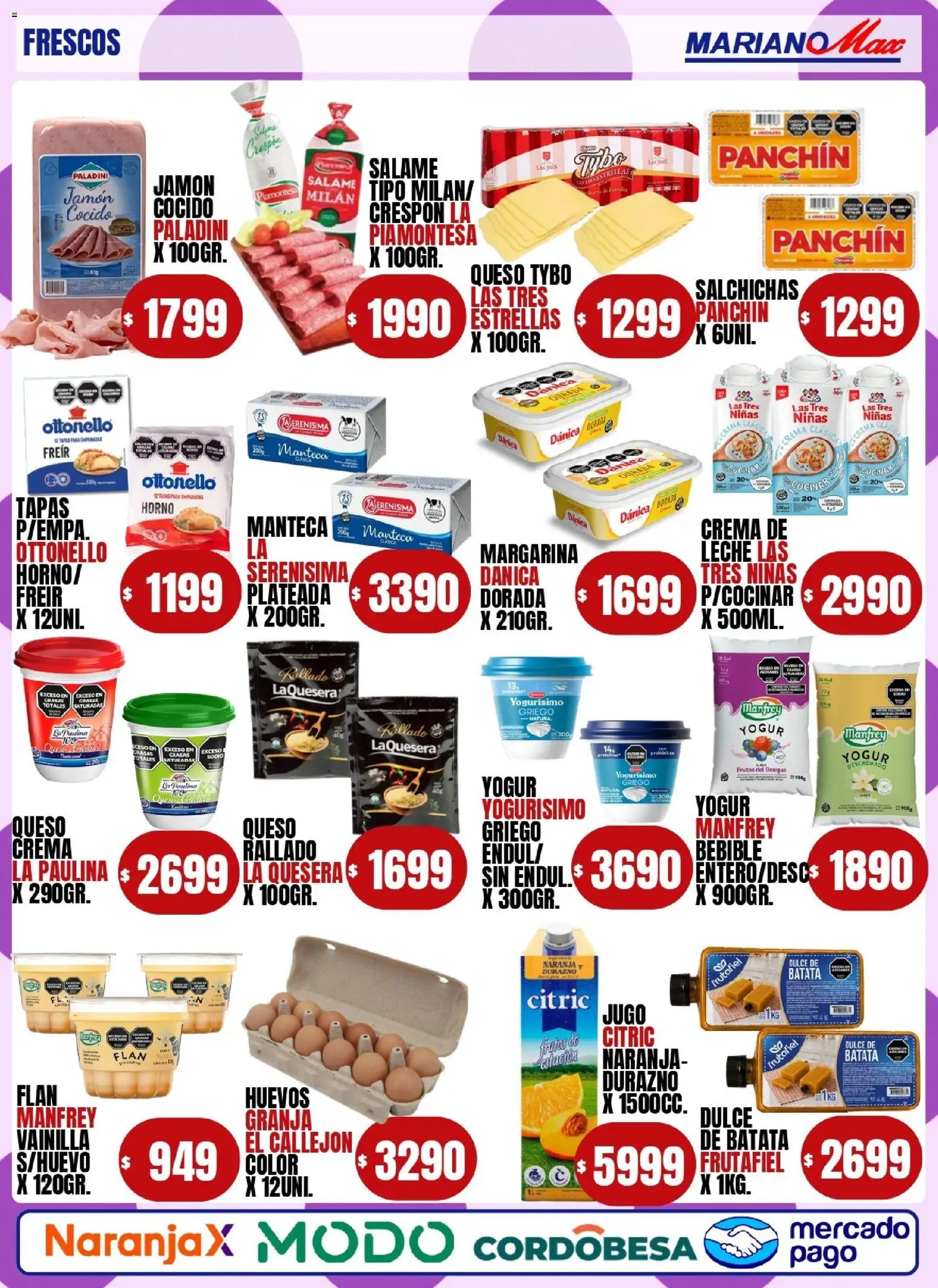 Mariano Max - Catálogo │ válido desde el 04/08/2026 | Página: 5 | Productos: Queso, Yogur, Salame, Margarina