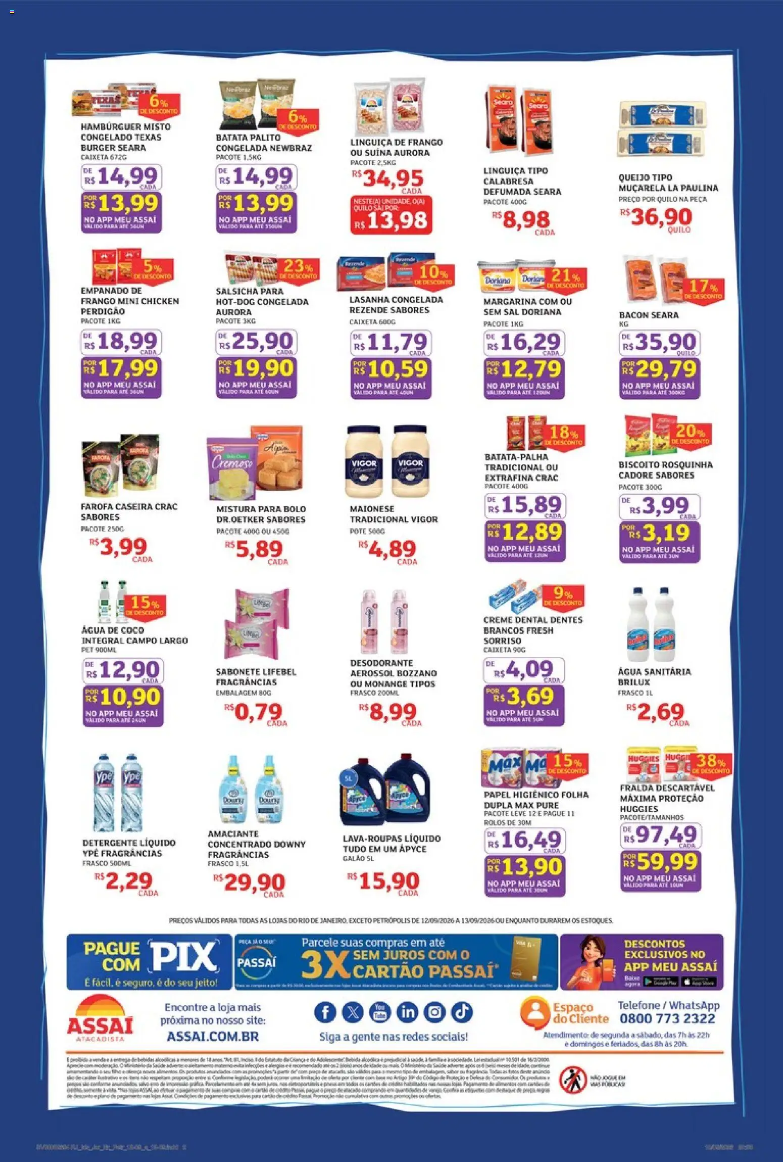 Assaí Atacadista Folheto - válido de 12/09/2026 | Página: 2 | Produtos: Sabonete, Maionese, Farofa, Mistura para bolo