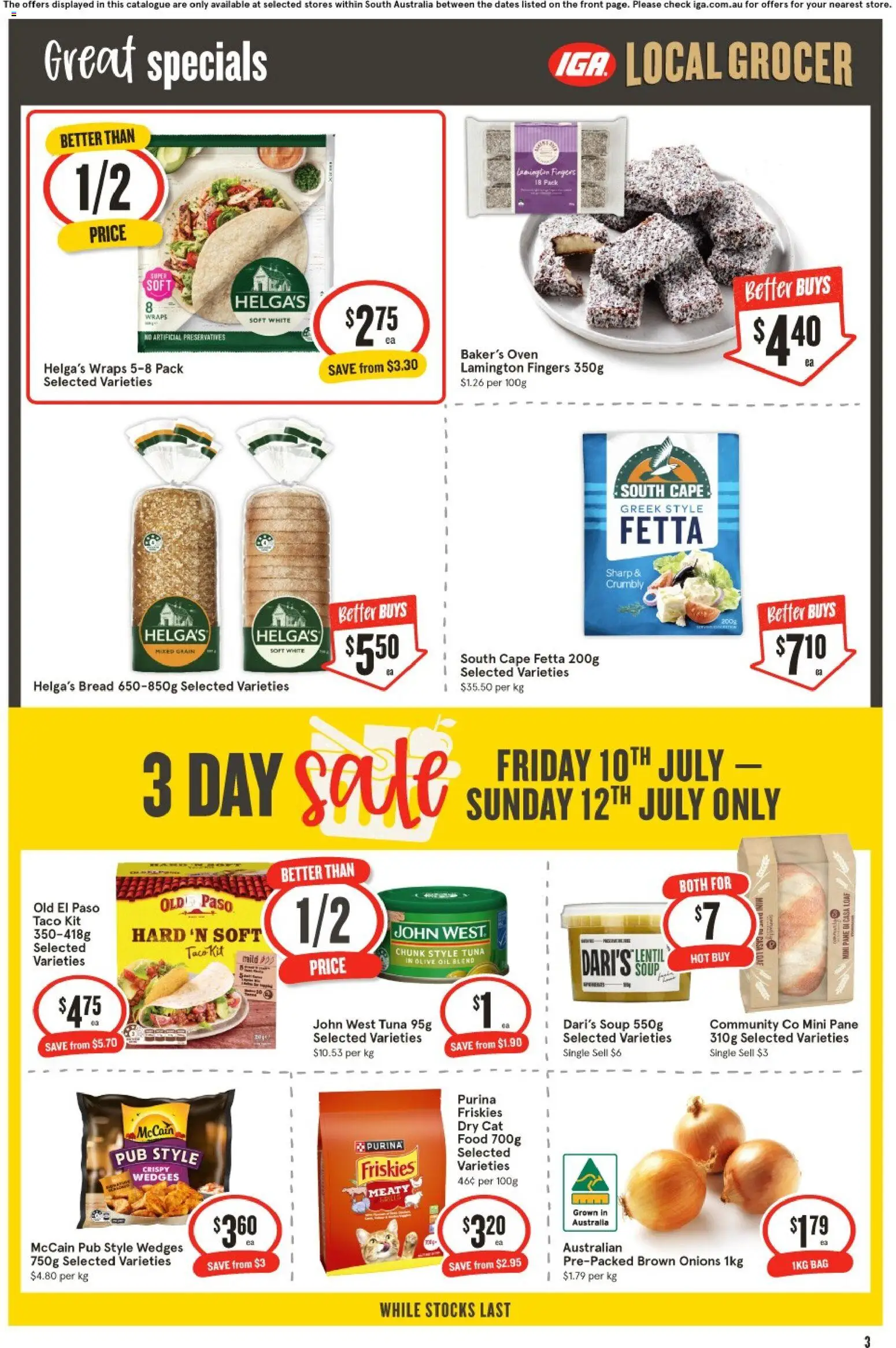 IGA catalogue - valid from 08/07/2026 | Page: 4 | Products: Oil, Onions, Soup, Tuna