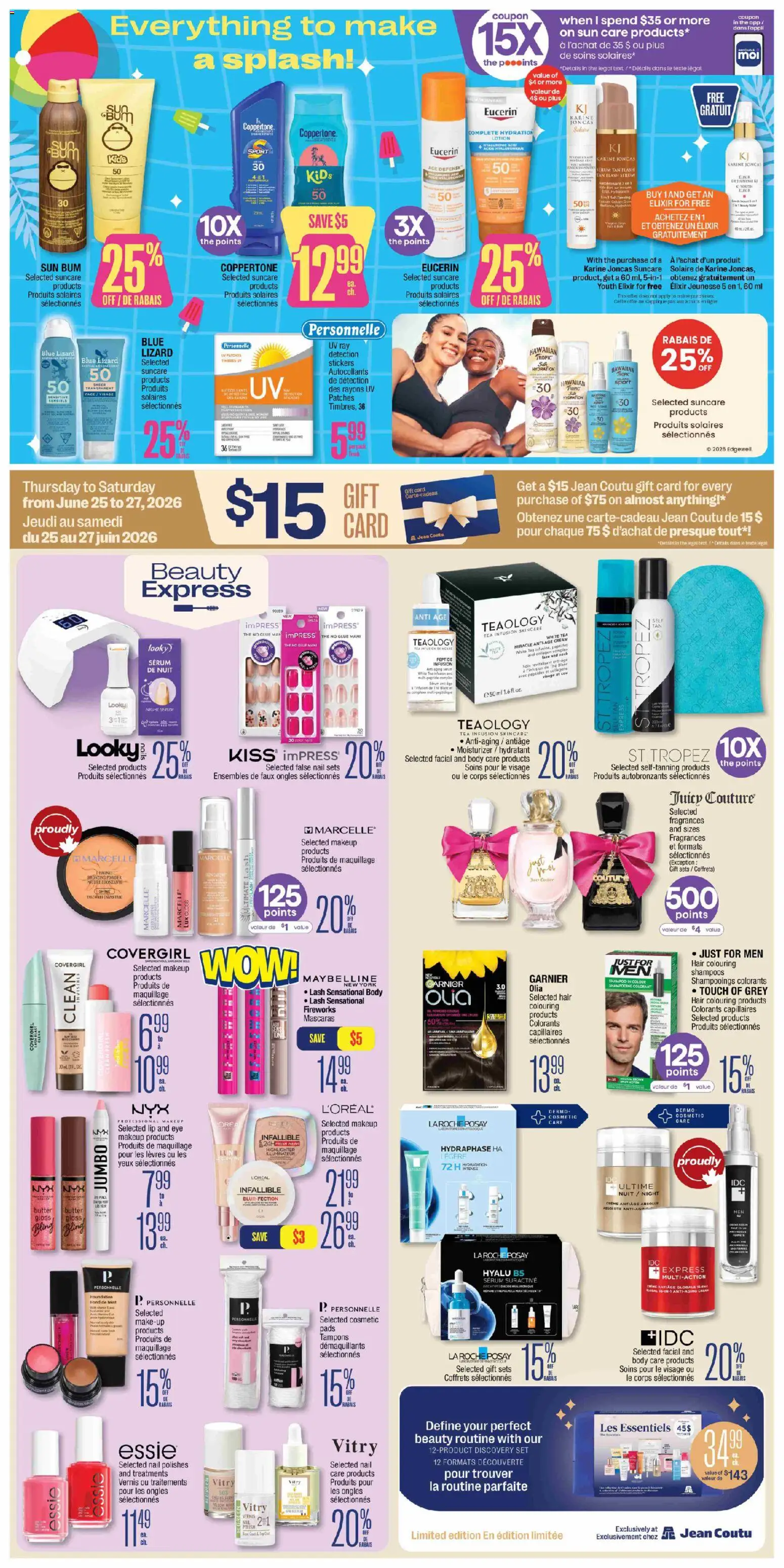 Jean Coutu flyer valid from Jun 25, 2026 | Page: 4 | Products: Tea, Cream, Powder, Highlighter