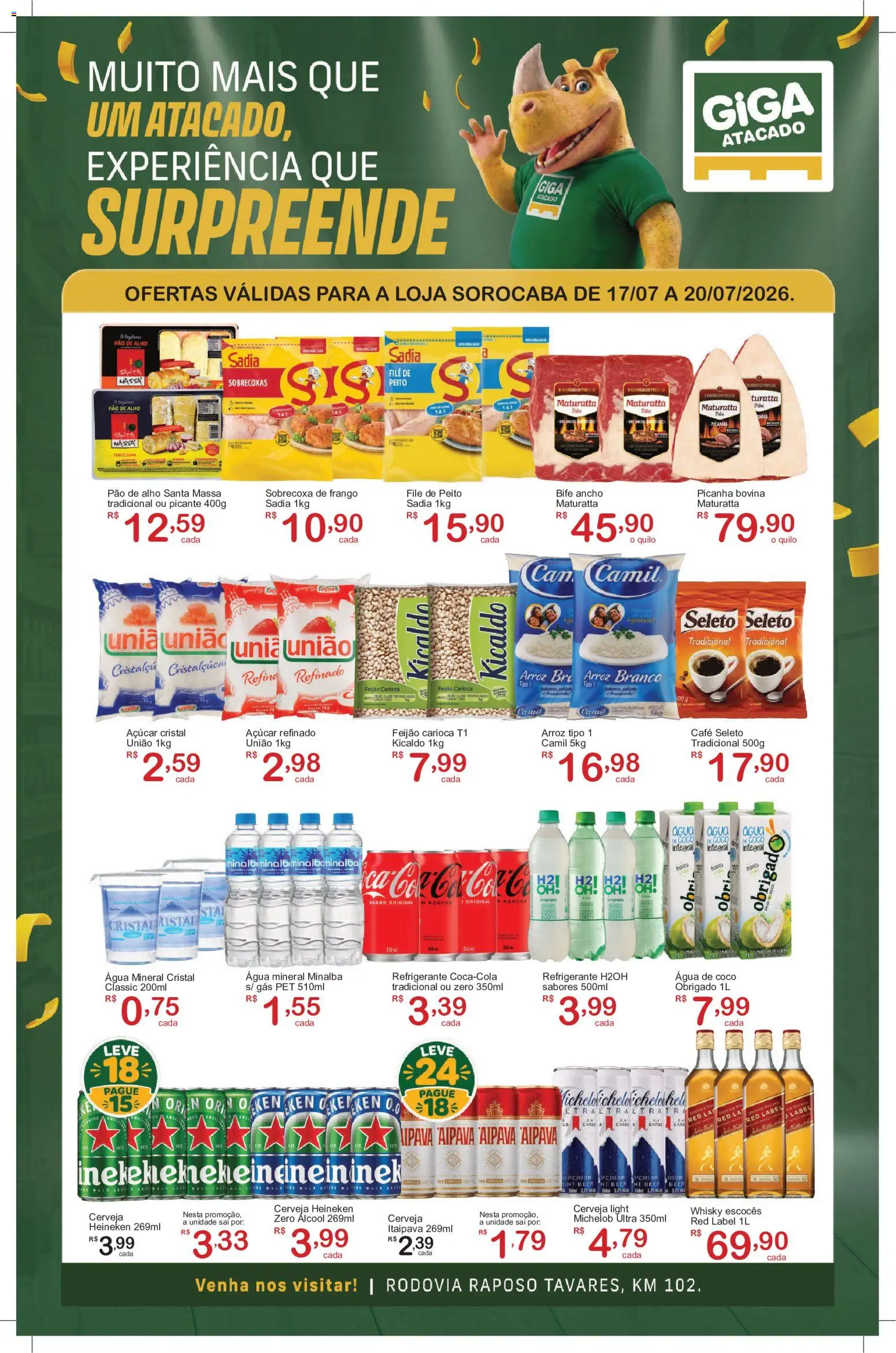 GIGA Atacado Folheto - válido de 17/07/2026 | Página: 1 | Produtos: Whisky, Pao de alho, Pão, Massa