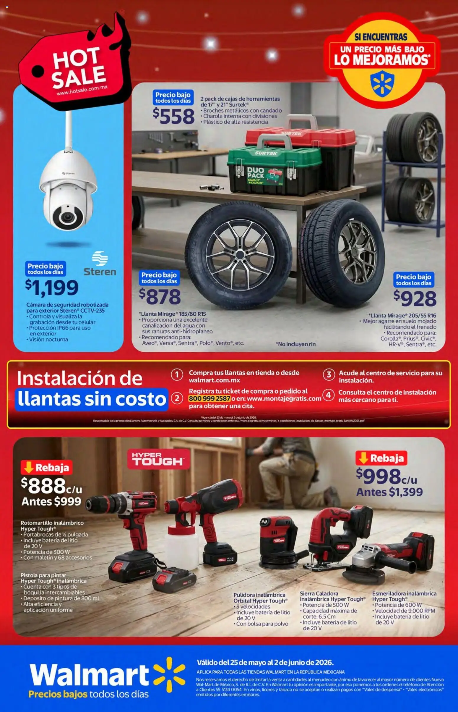 Nuevas ofertas de Walmart válidas en toda la República Mexicana desde el 25.05.2026. ¡Encuentra las mejores ofertas en Walmart Hot Sale! | Página: 22 | Productos: Cámara, Caja, Batería, Polvo