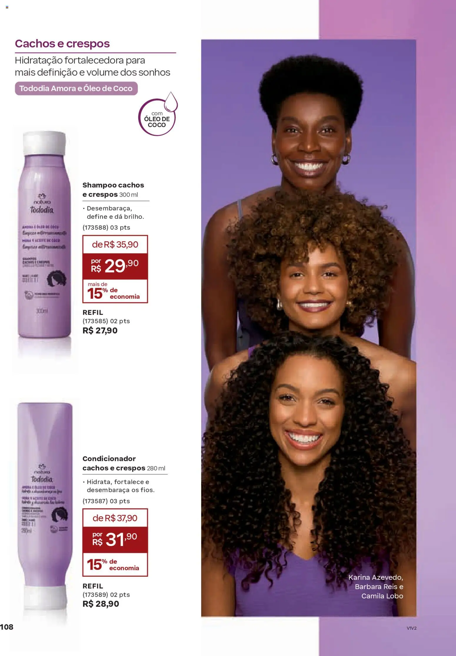 Natura Folheto - válido de 19.02.2026 | Página: 108 | Produtos: Shampoo, Condicionador, Óleo, Óleo de coco