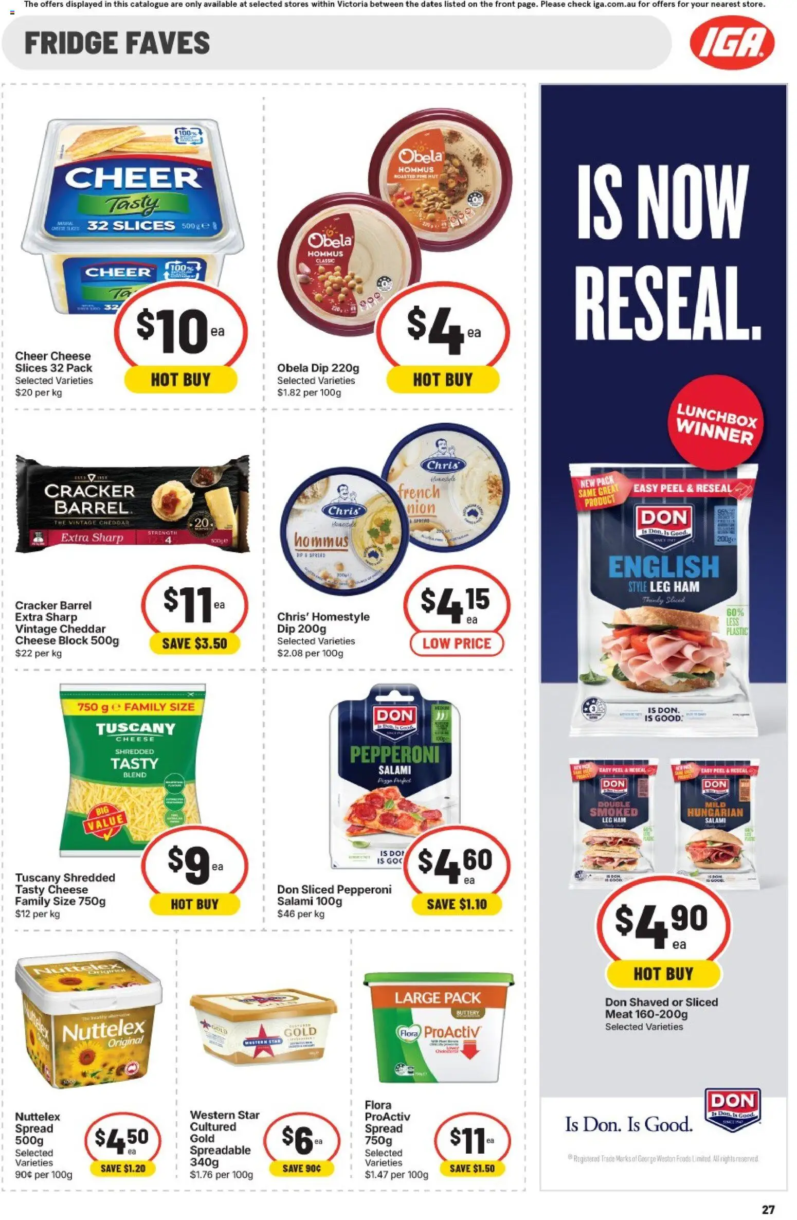 IGA catalogue - valid from 30/09/2026 | Page: 23 | Products: Peel, Meat, Cheddar, Fridge
