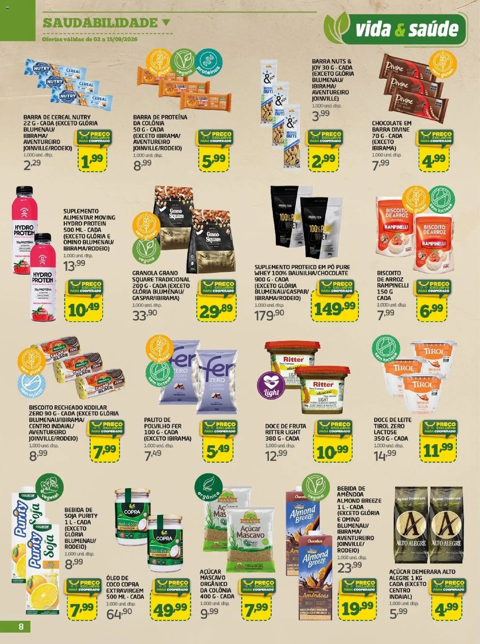 Cooper Folheto - válido de 02/09/2026 | Página: 8 | Produtos: Abacaxi, Açúcar, Doce, Proteína
