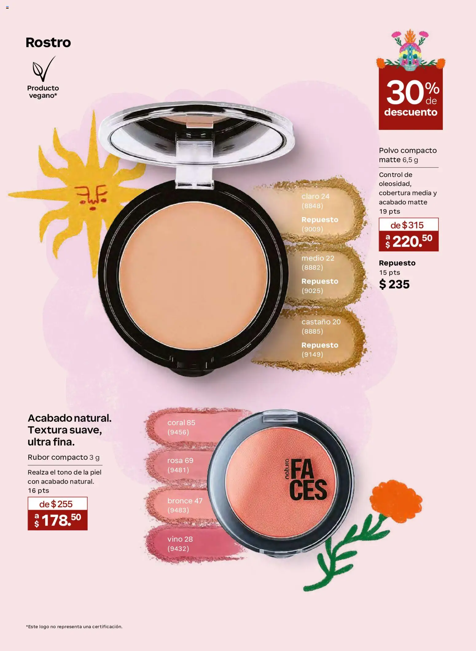 Nuevas ofertas de Natura válidas en toda la República Mexicana desde el 02/10/2026. ¡Encuentra las mejores ofertas en Natura campaña  15 2026! | Página: 55 | Productos: Polvo compacto, Vino, Polvo, Rubor