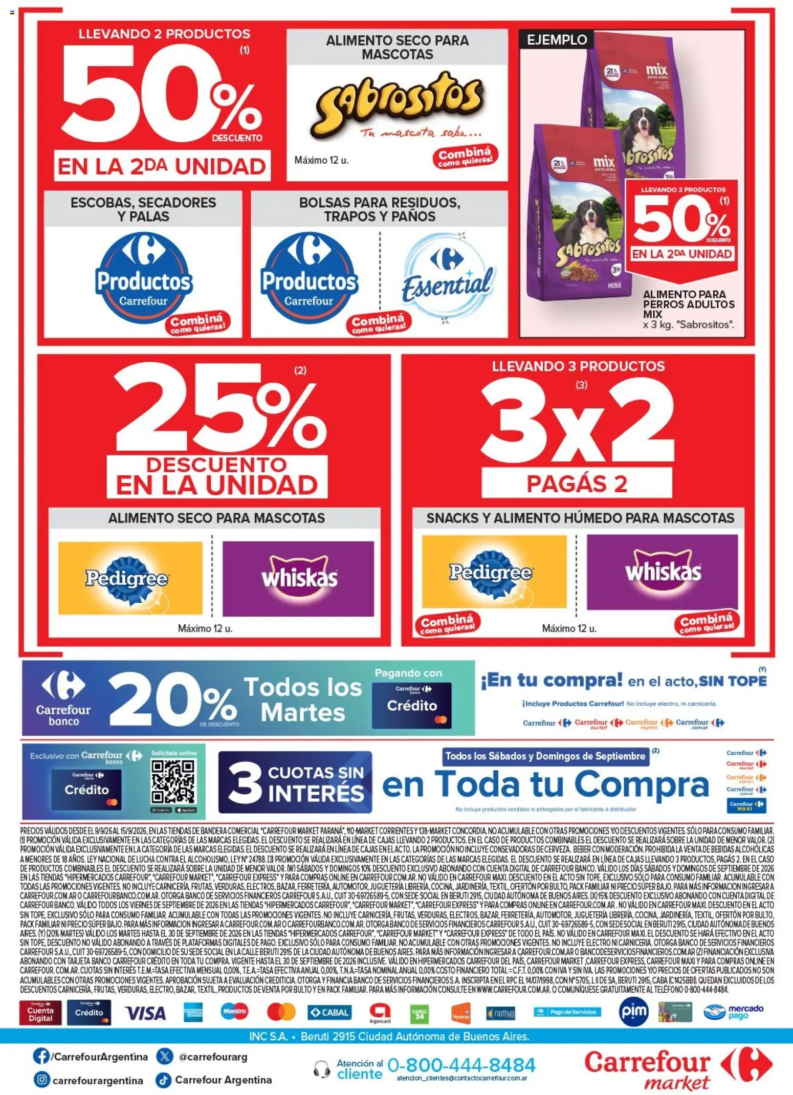 Carrefour Market - Market Corrientes │ válido desde el 09/09/2026 | Página: 6 | Productos: Teléfono, Sobre, Bebidas, Snacks