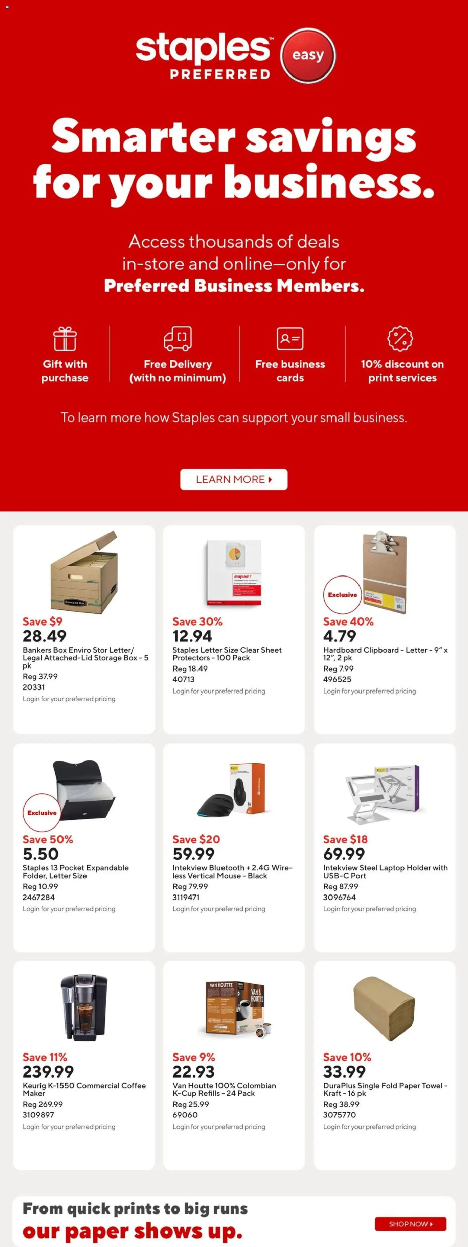 Staples flyer valid from Jun 26, 2026 | Page: 16 | Products: Mouse, Box, Coffee