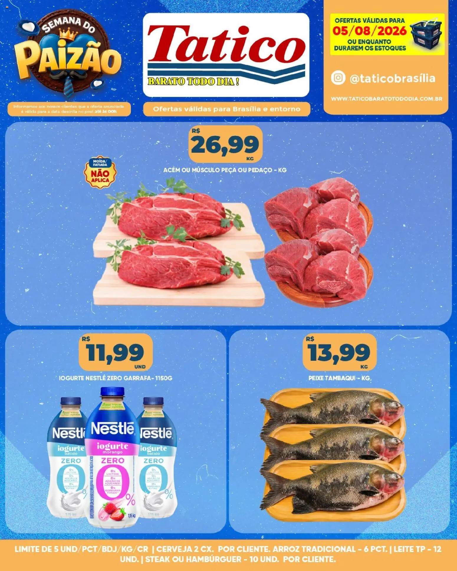 Tatico Folheto - válido de 06/08/2026 | Página: 45 | Produtos: Acém, Iogurte, Cerveja, Peixe