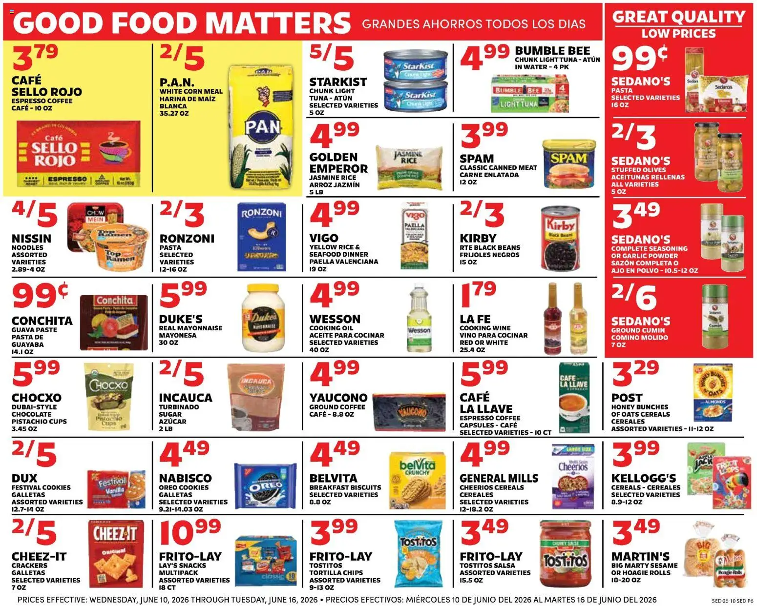Sedano's Weekly Ad - valid from 10.06.2026 | Page: 6 | Products: Corn, Coffee, Wine, Garlic