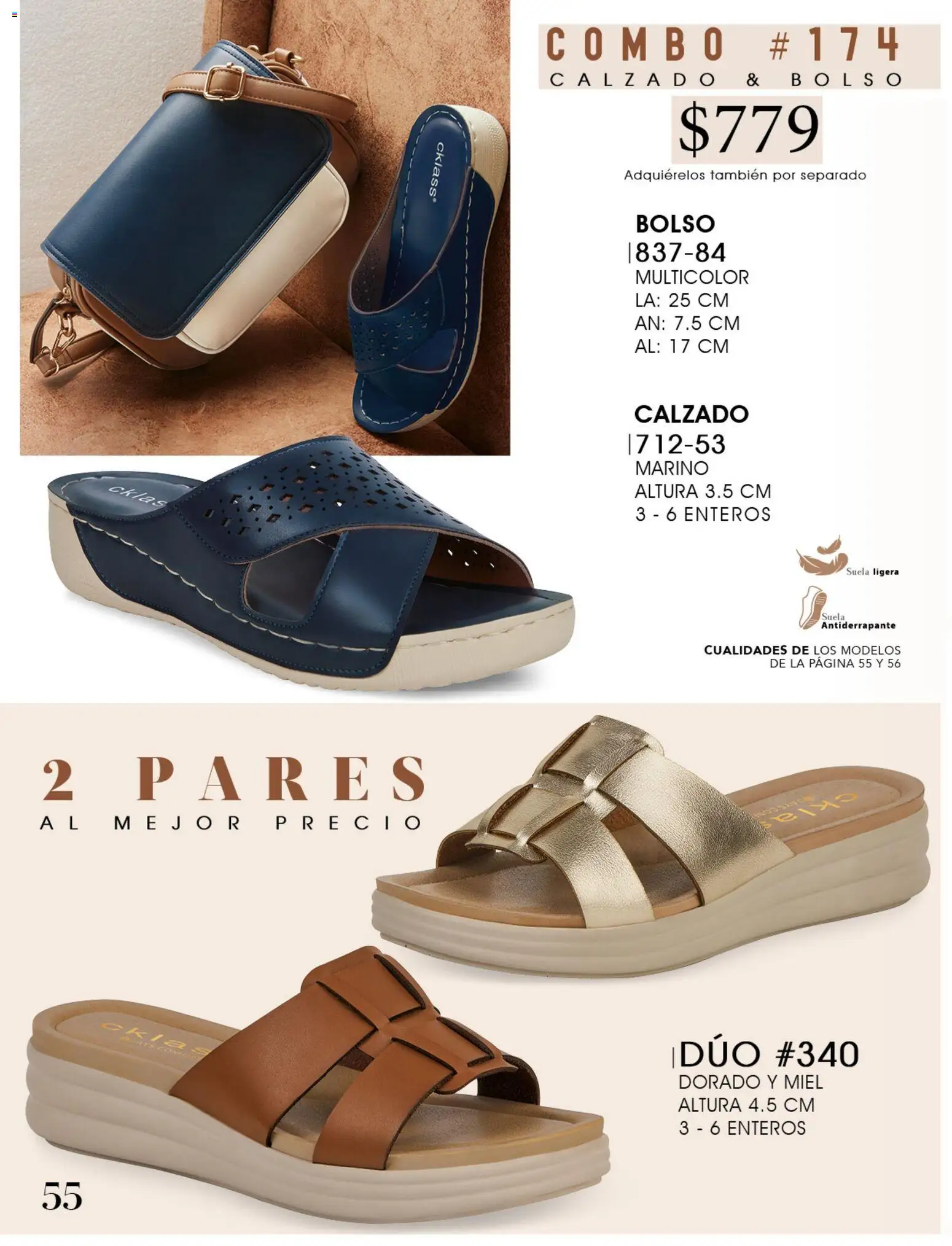 Nuevas ofertas de Cklass válidas en toda la República Mexicana desde el 08/07/2026. ¡Encuentra las mejores ofertas en Cklass catálogo Confort! | Página: 56 | Productos: Bolso