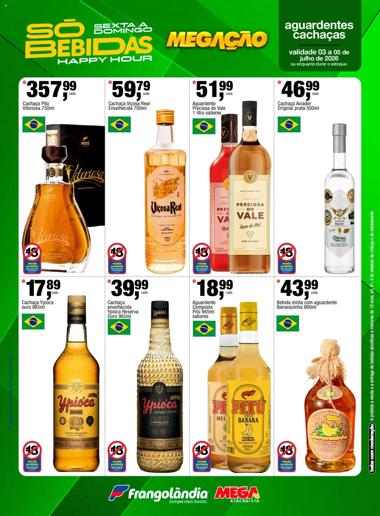 Frangolândia Folheto - válido de 03/07/2026 | Página: 3 | Produtos: Cachaça, Mel, Bebida