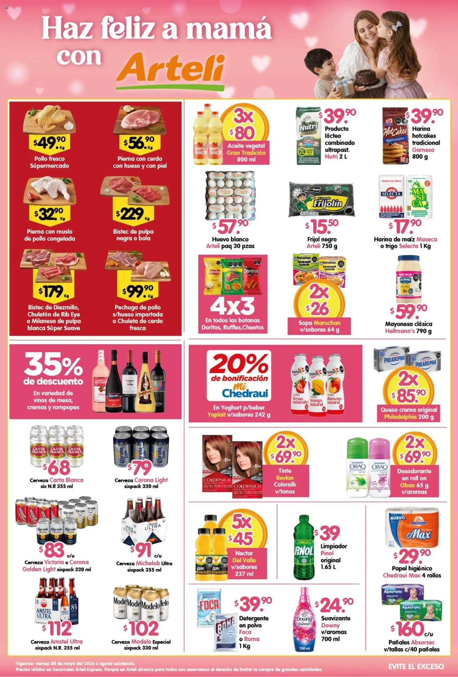 Nuevas ofertas de Arteli válidas en toda la República Mexicana desde el 08.05.2026. ¡Encuentra las mejores ofertas en Arteli folleto Express! | Página: 1 | Productos: Desodorante, Maíz, Limpiador, Polvo
